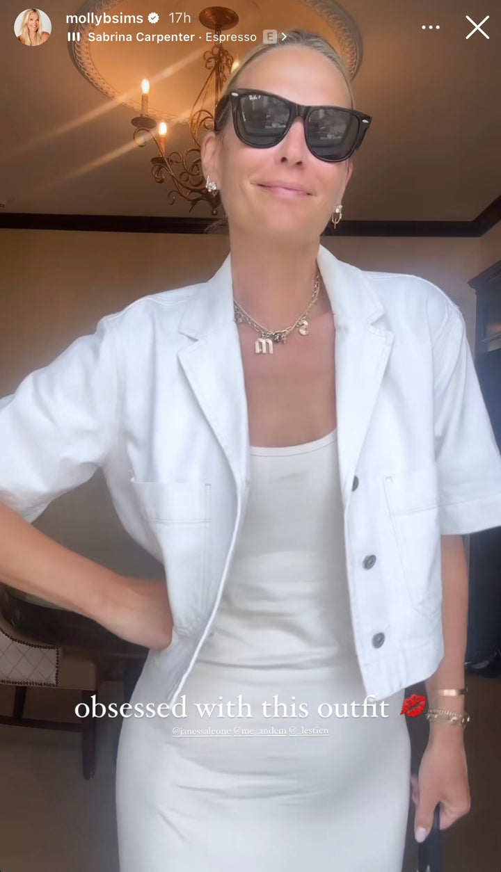 Molly B Sims IG post obsessed with outfit