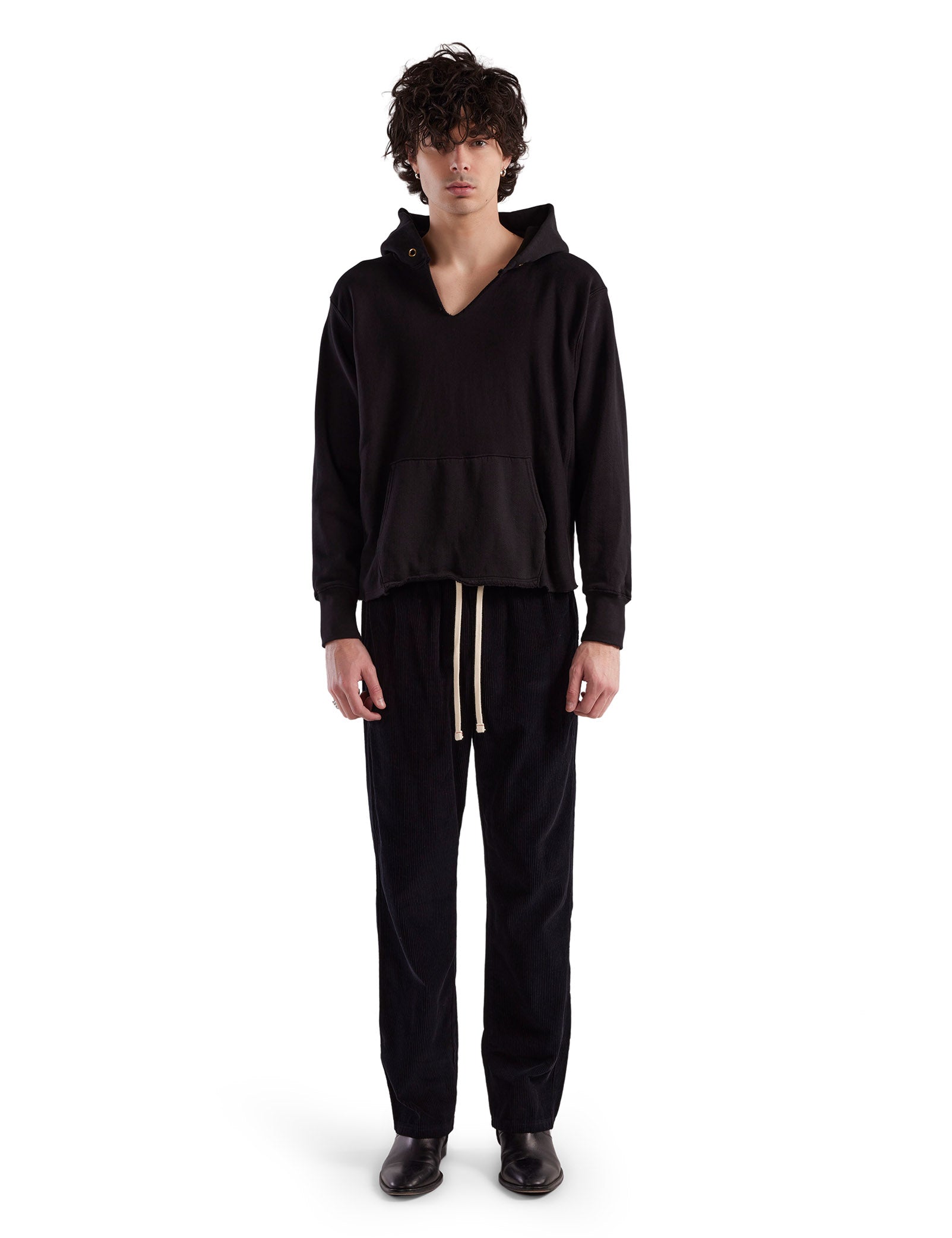 Heavyweight Raw Cropped Hoodie