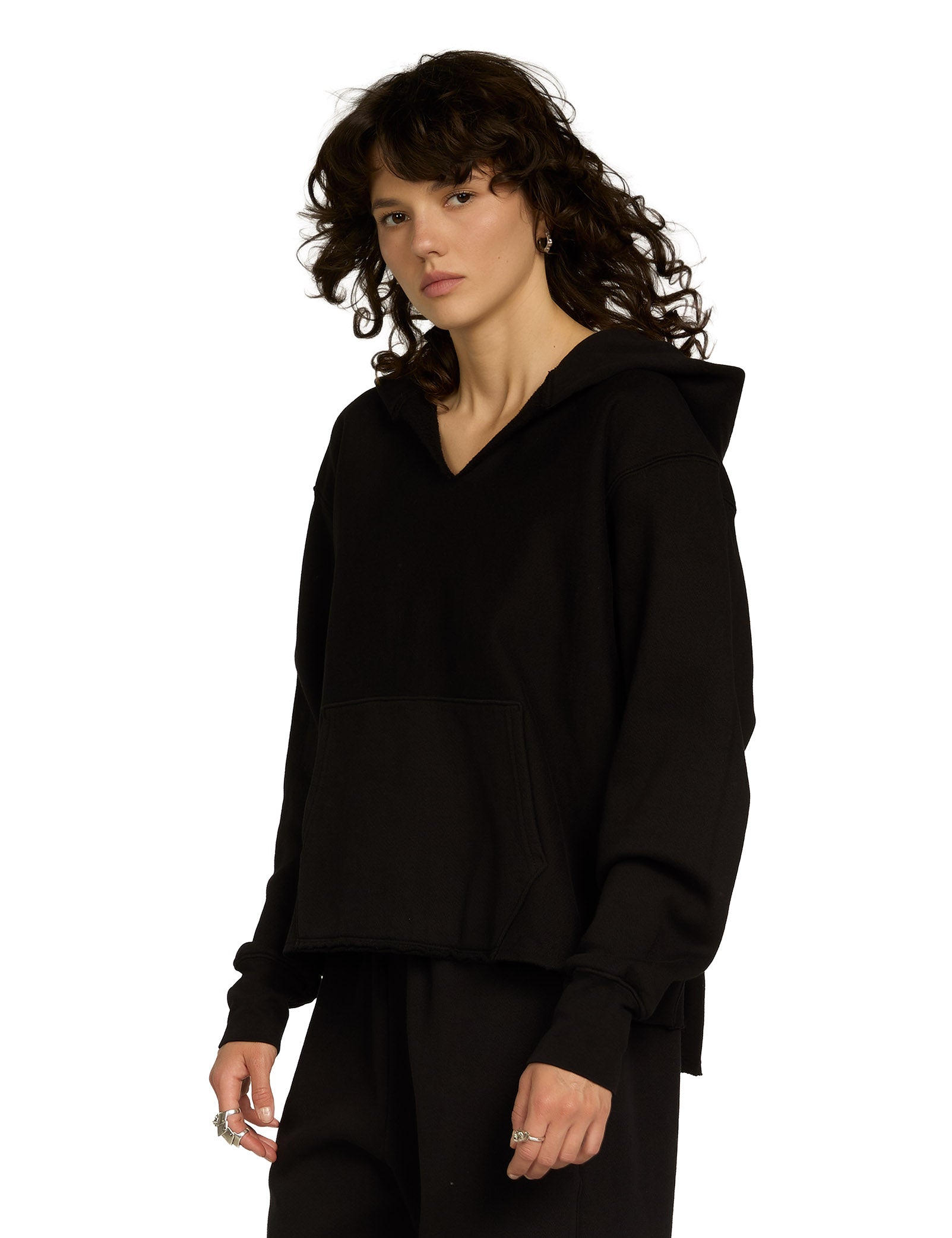 Heavyweight Raw Cropped Hoodie