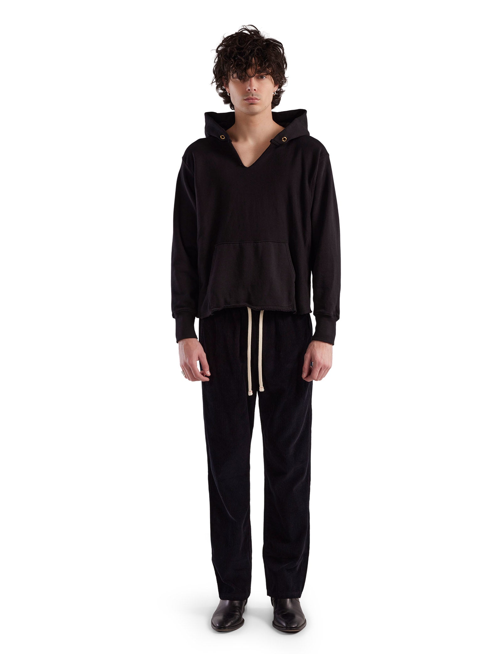 Heavyweight Raw Cropped Hoodie