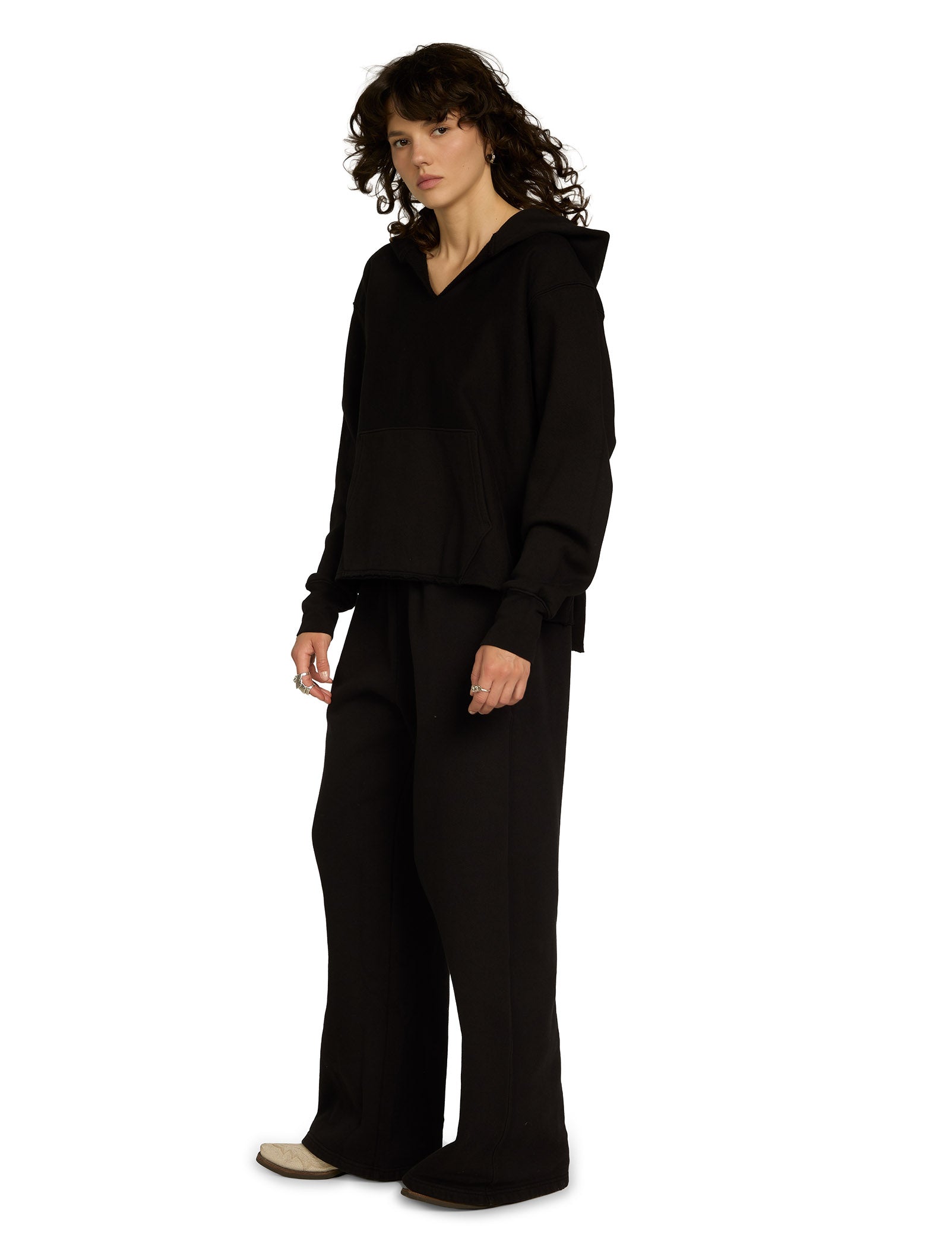 Heavyweight Raw Cropped Hoodie