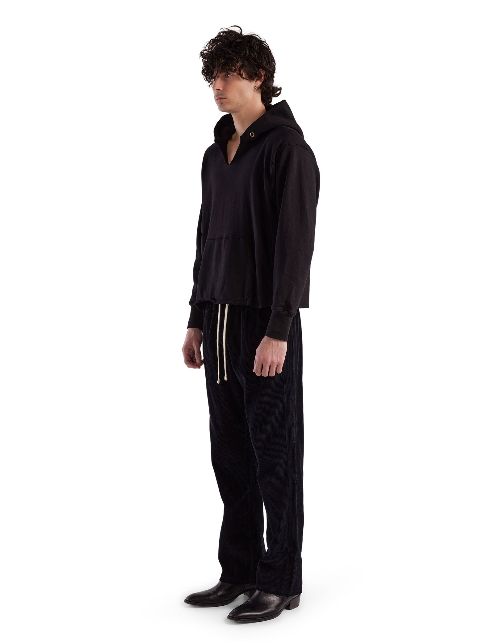 Heavyweight Raw Cropped Hoodie
