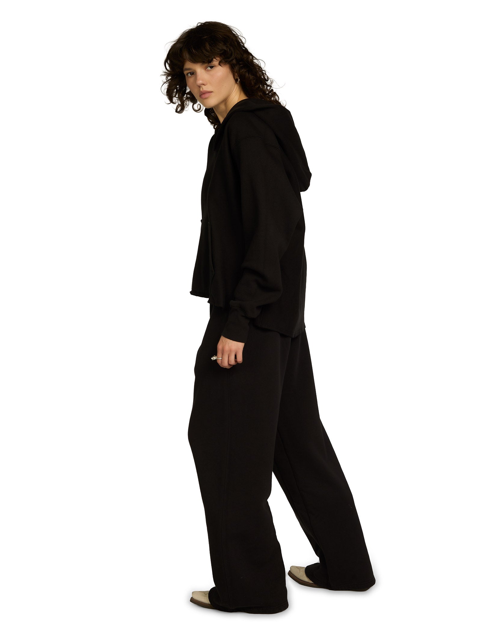 Heavyweight Raw Cropped Hoodie