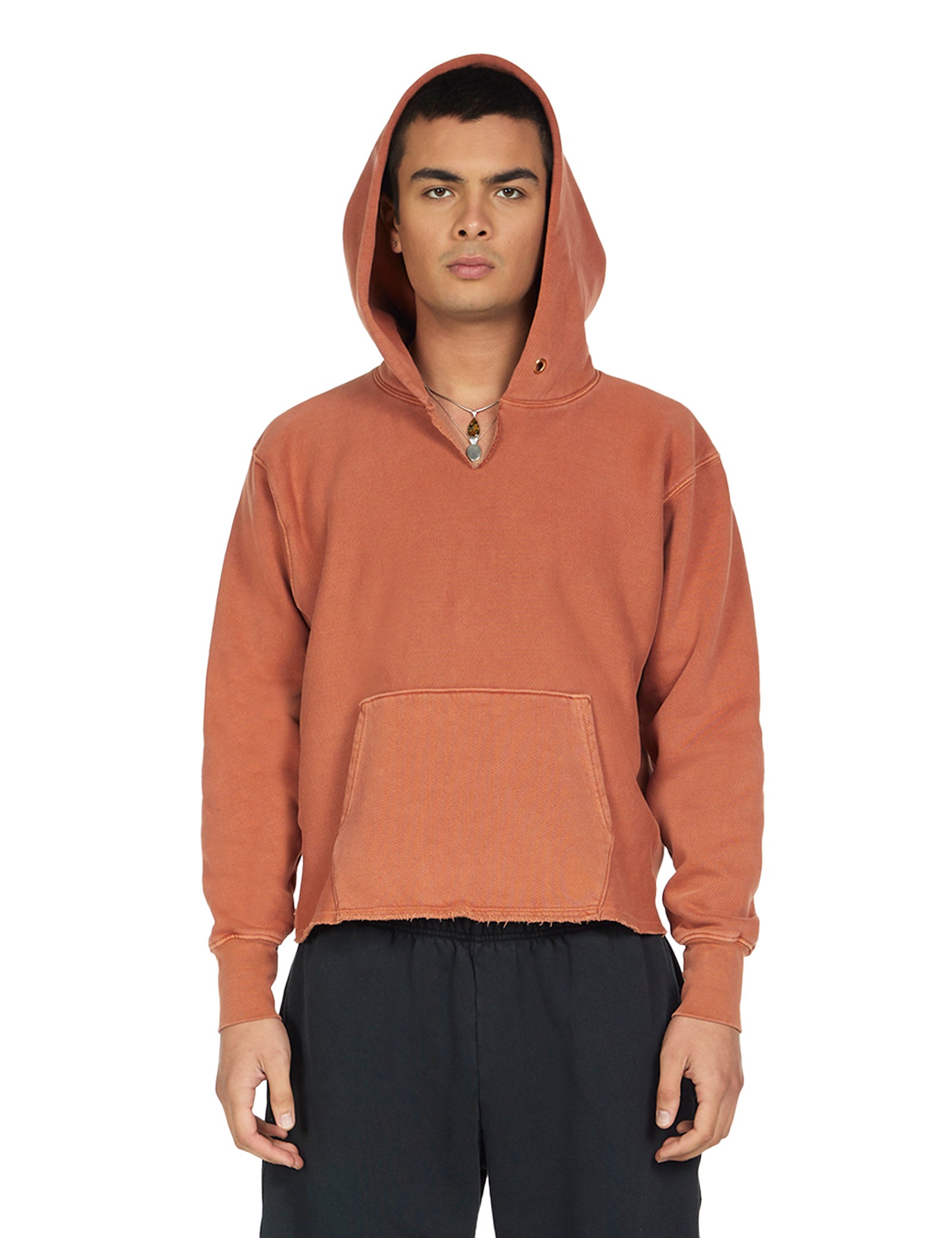 Heavyweight Raw Cropped Hoodie