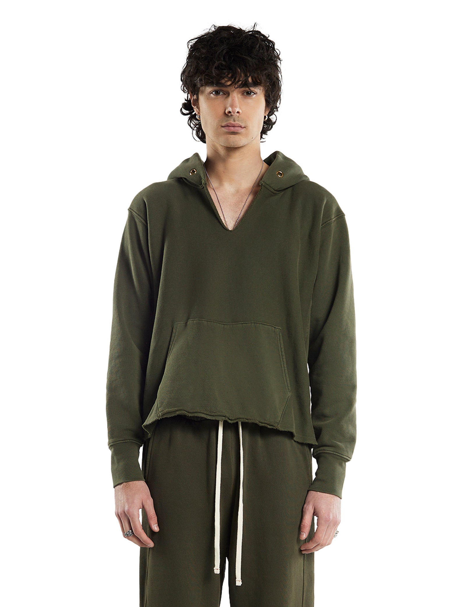 Heavyweight Raw Cropped Hoodie