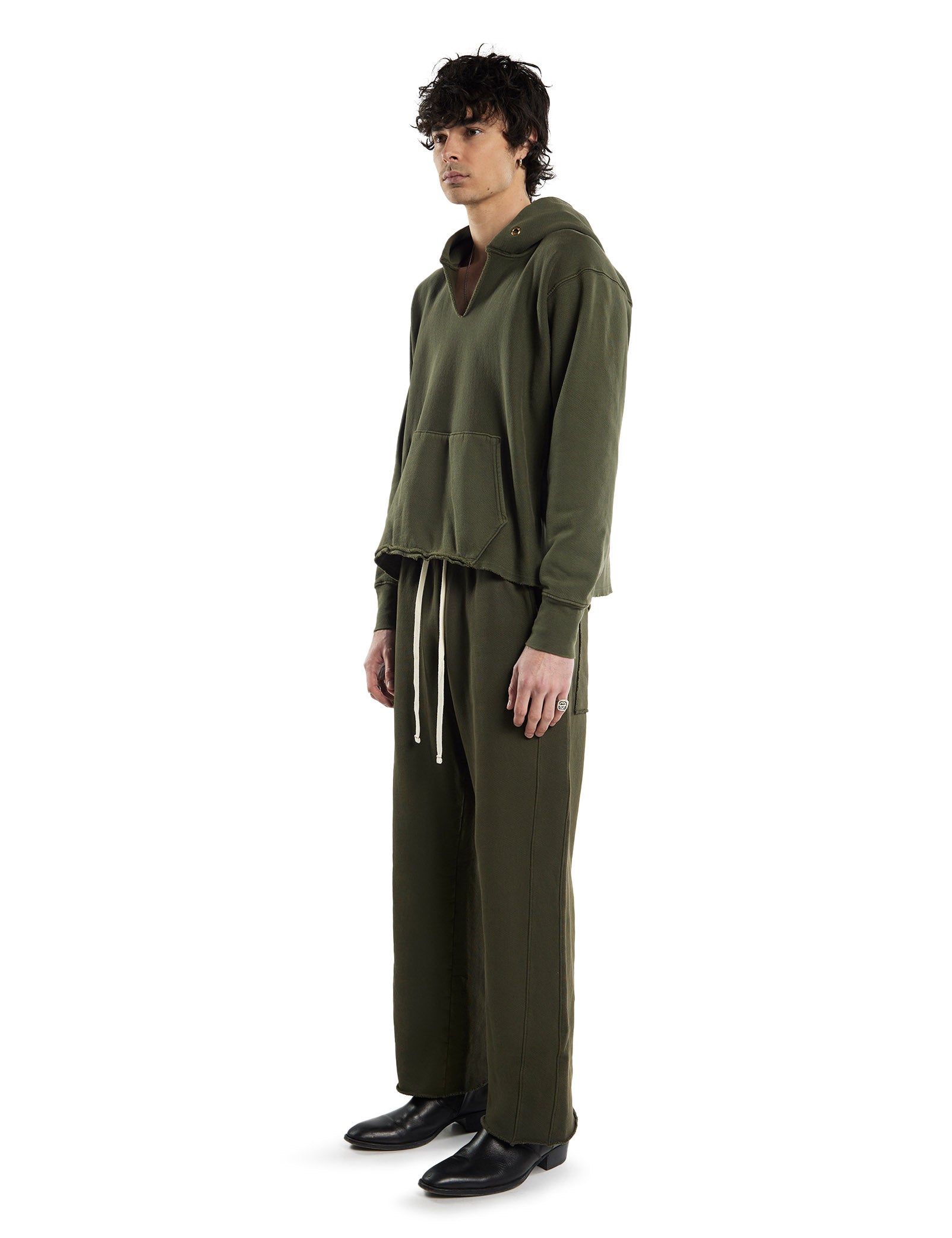 Heavyweight Raw Cropped Hoodie