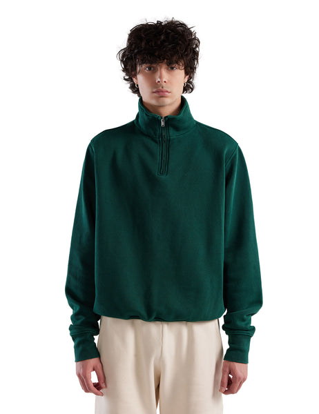 Heavyweight Banded Yacht Half Zip - Washed Emerald – L E S T I E N