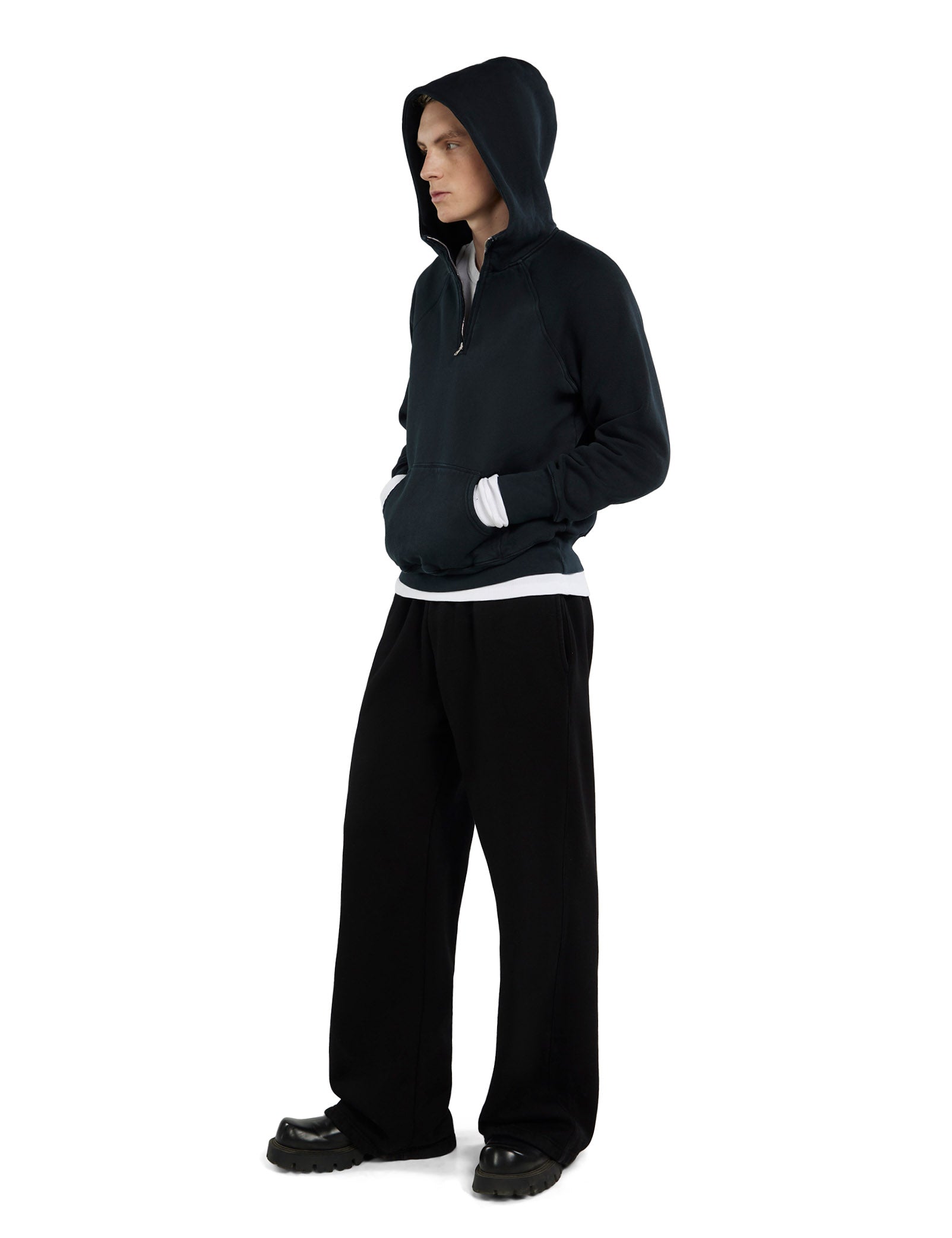 Heavyweight Half Zip Raglan Hoodie