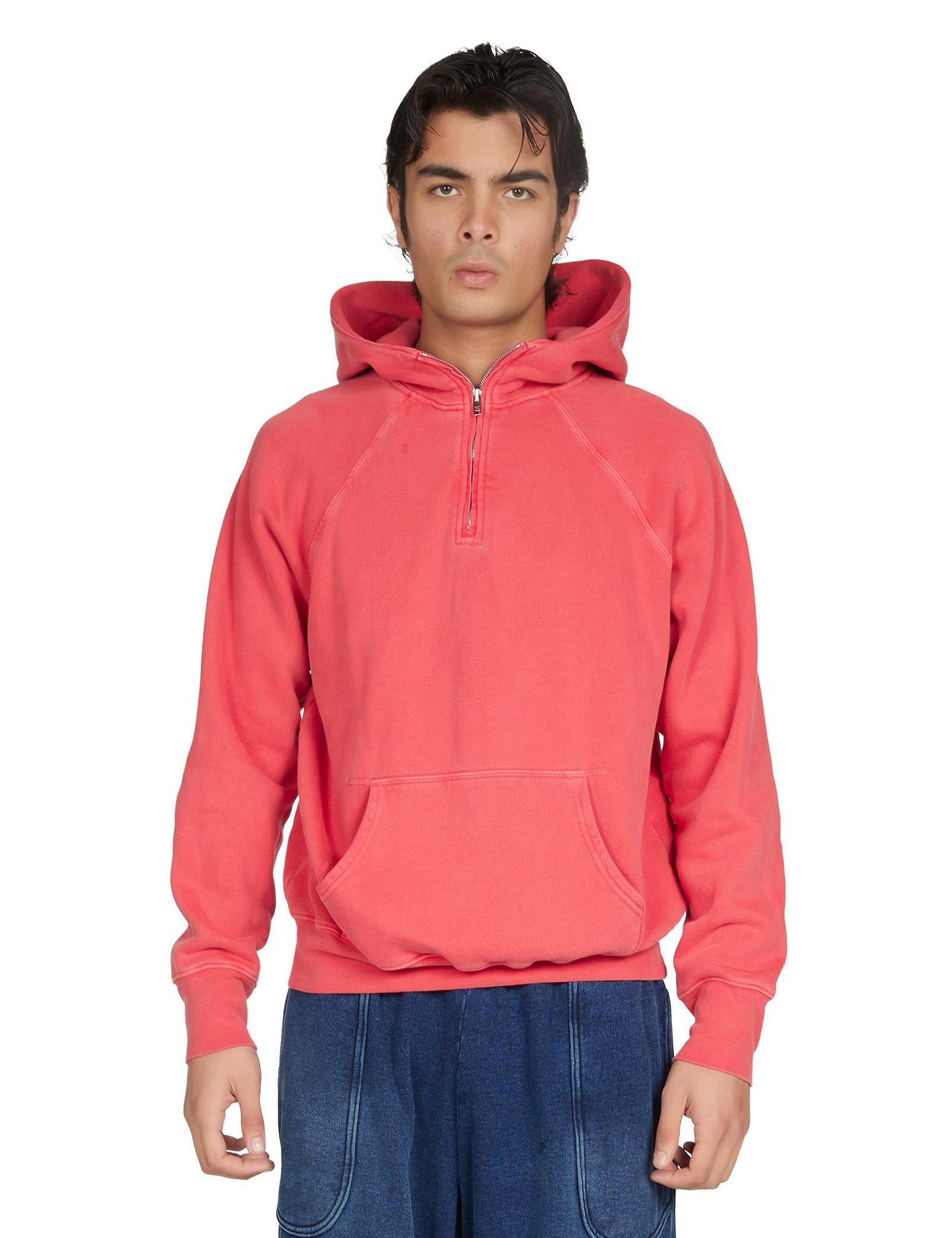 Heavyweight Half Zip Raglan Hoodie