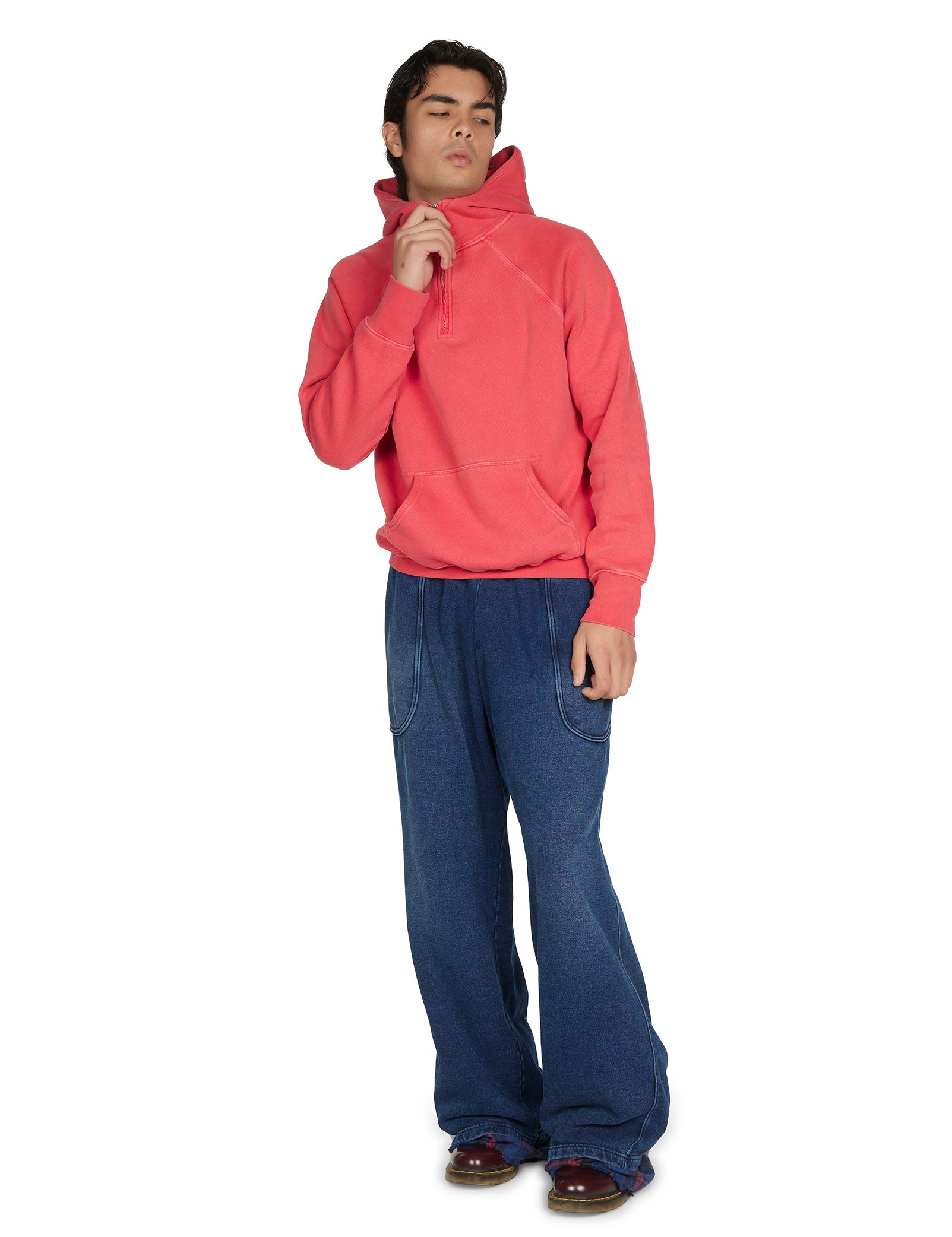 Heavyweight Half Zip Raglan Hoodie