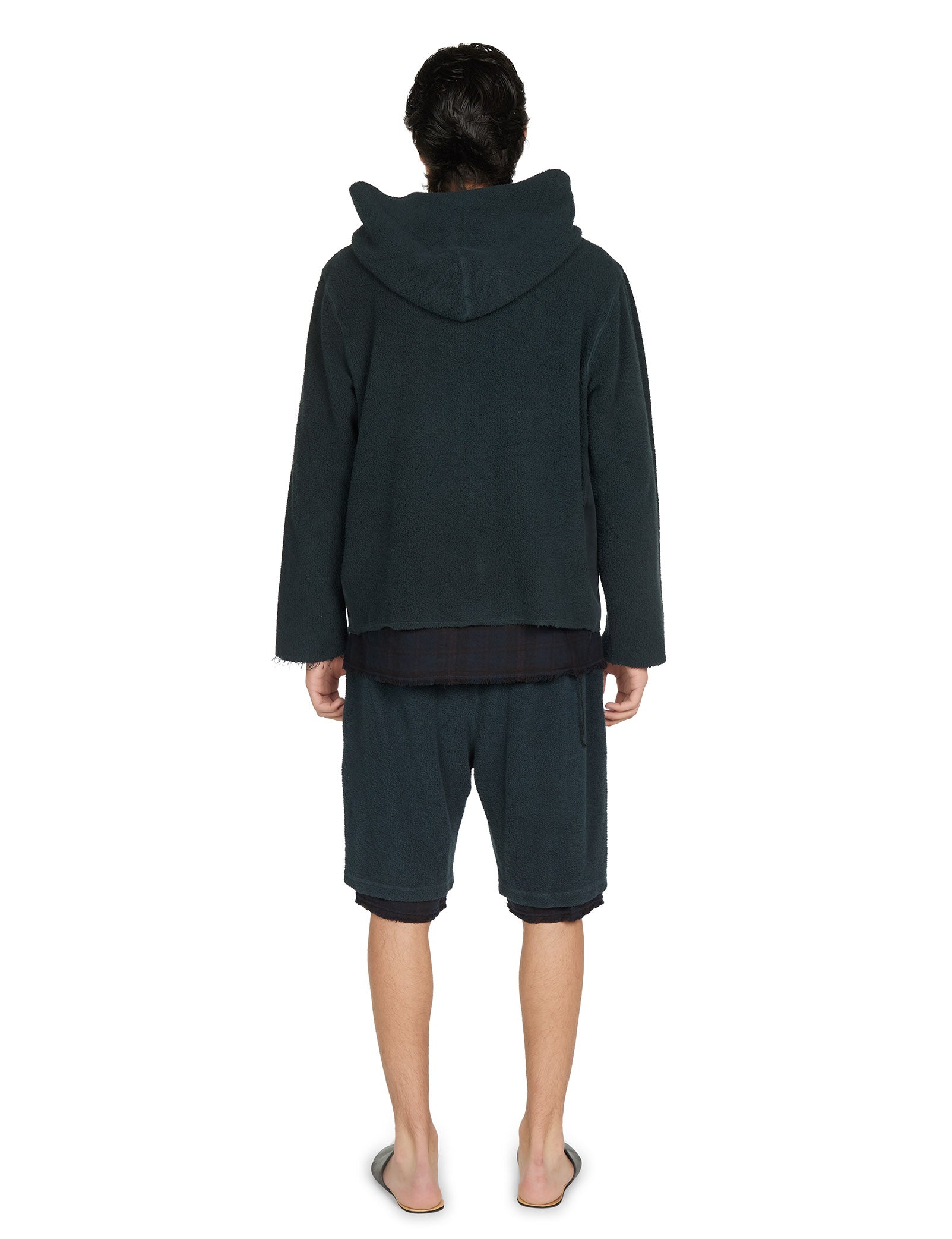 Heavyweight Raw Zip Hoodie w/ Plaid Lining