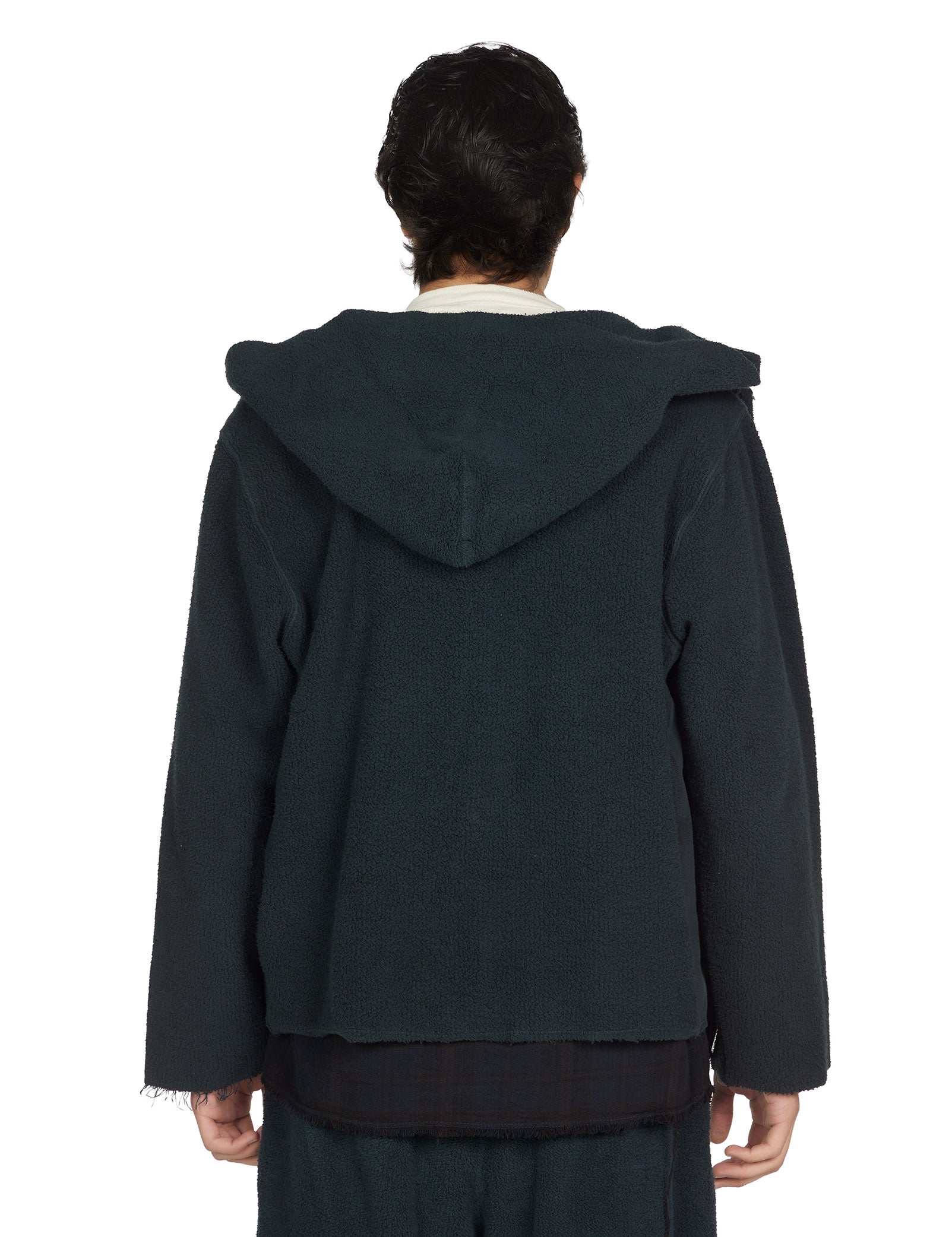 Heavyweight Raw Zip Hoodie w/ Plaid Lining