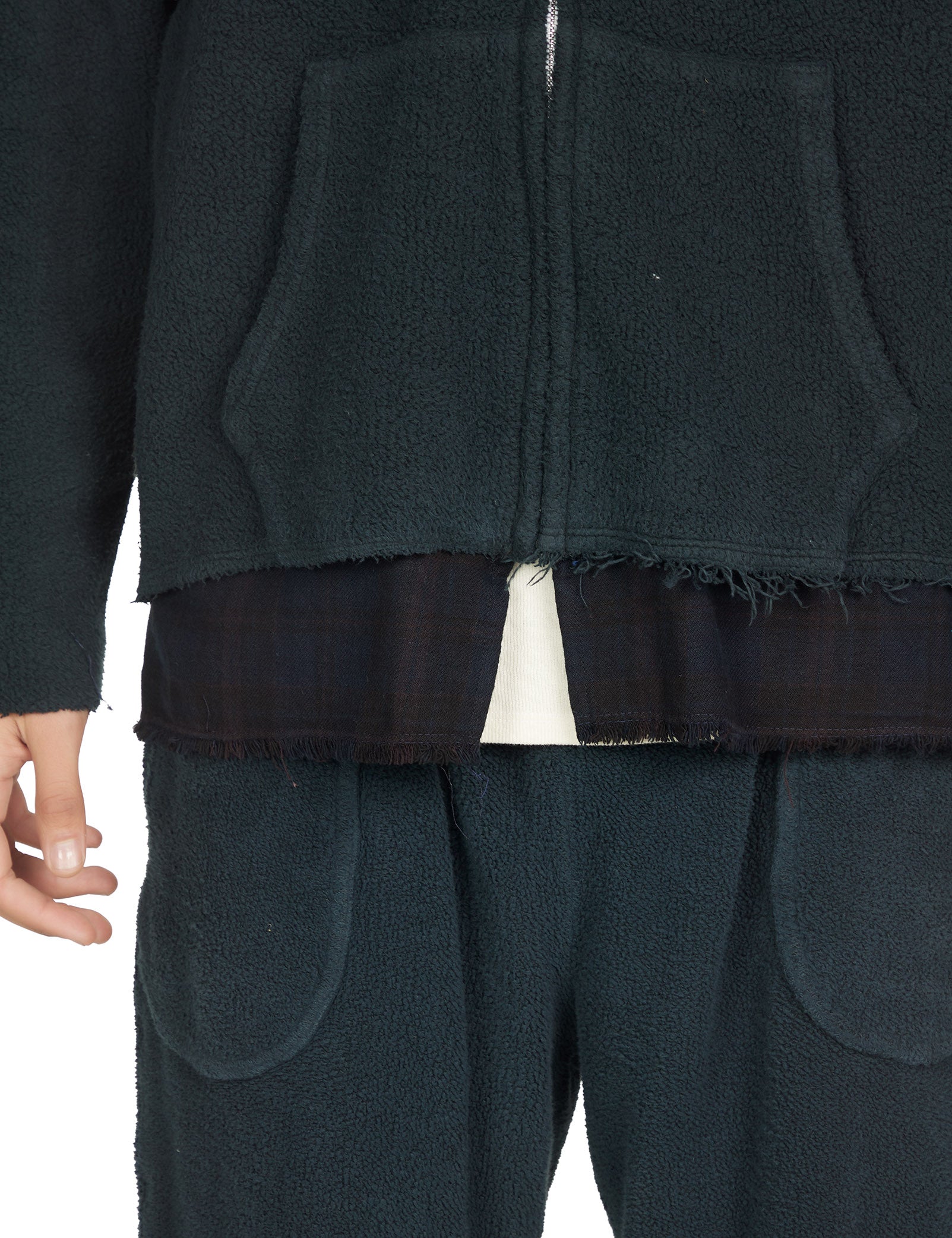 Heavyweight Raw Zip Hoodie w/ Plaid Lining