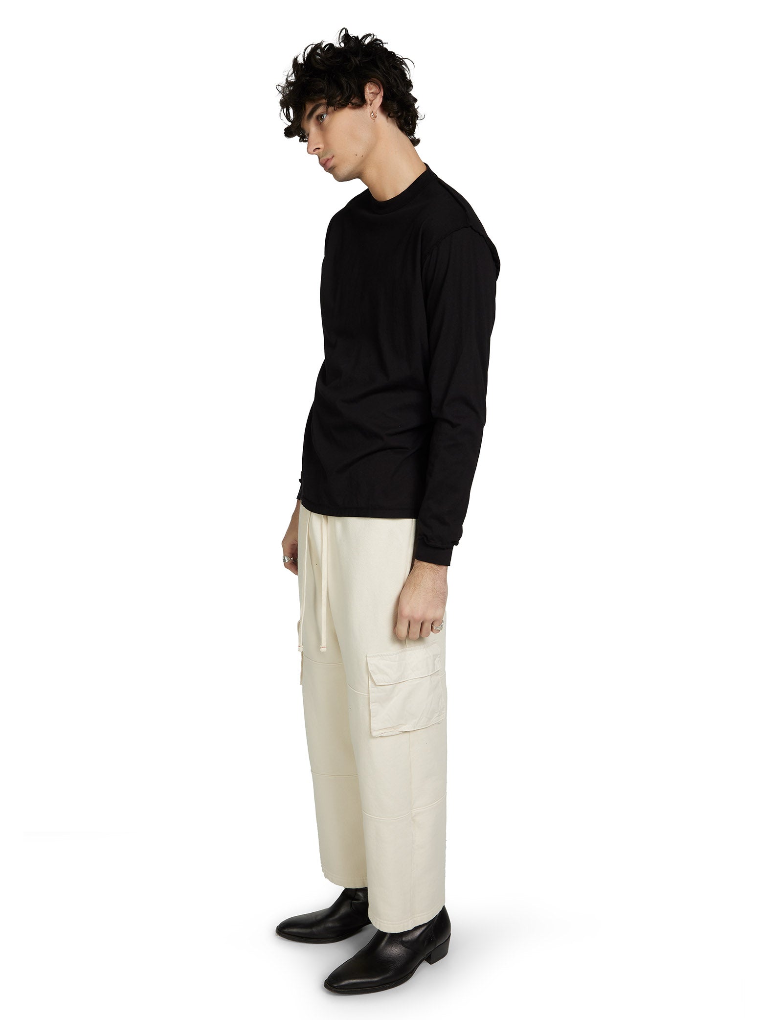 Lightweight Binded Neck Inside Out Long Sleeve