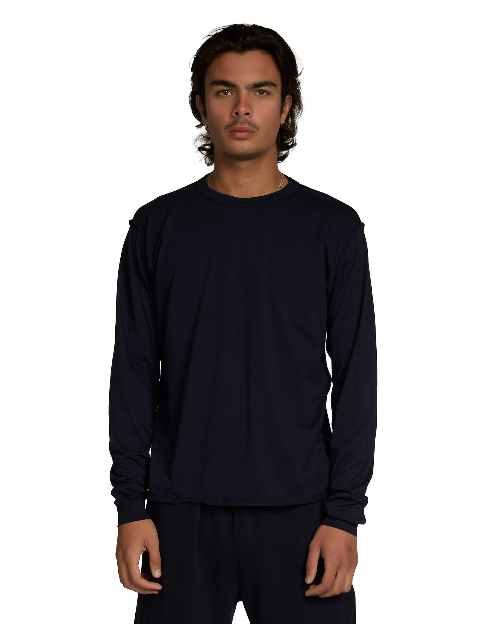 Lightweight Binded Neck Inside Out Long Sleeve