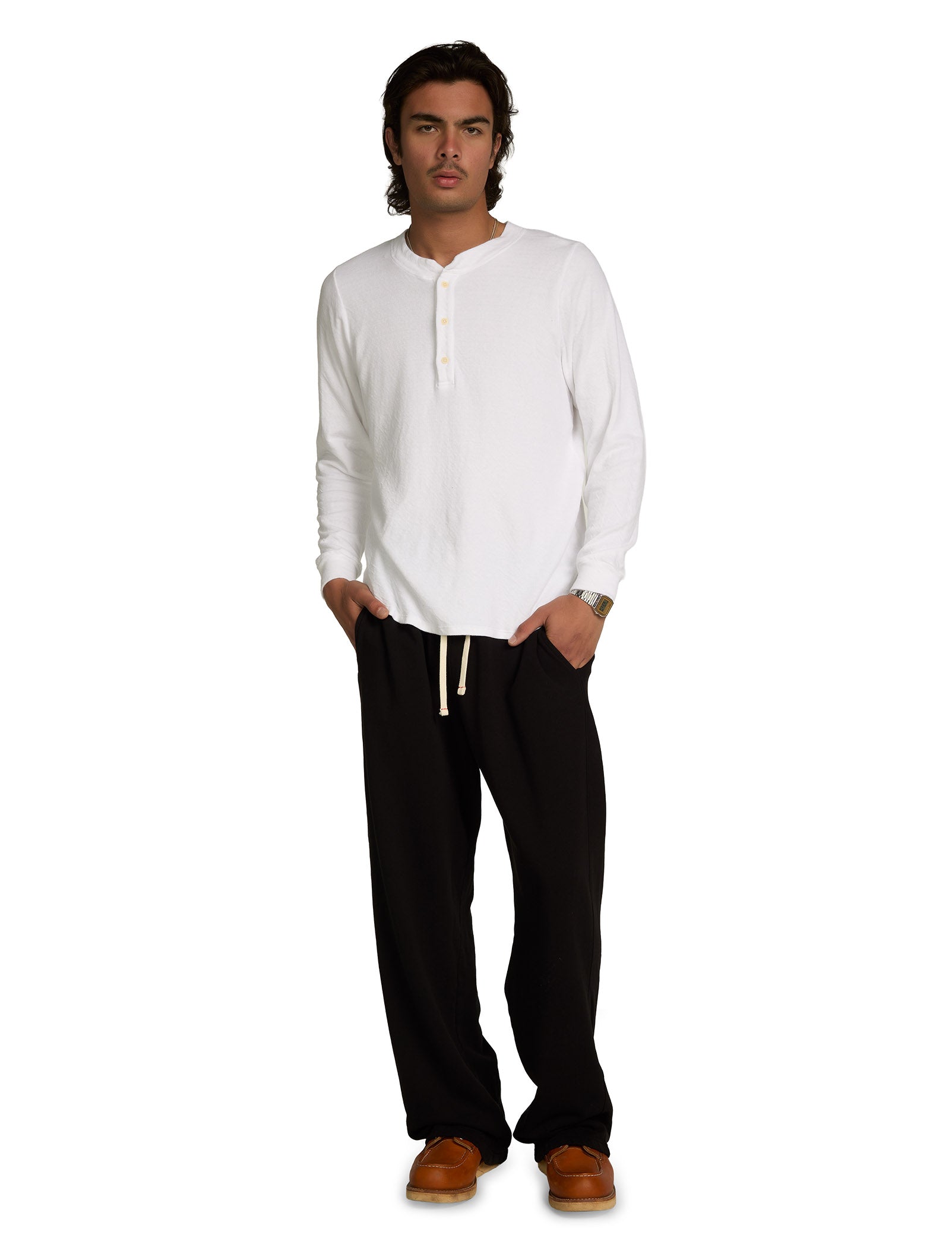 Double Jersey Baseball Hem Henley