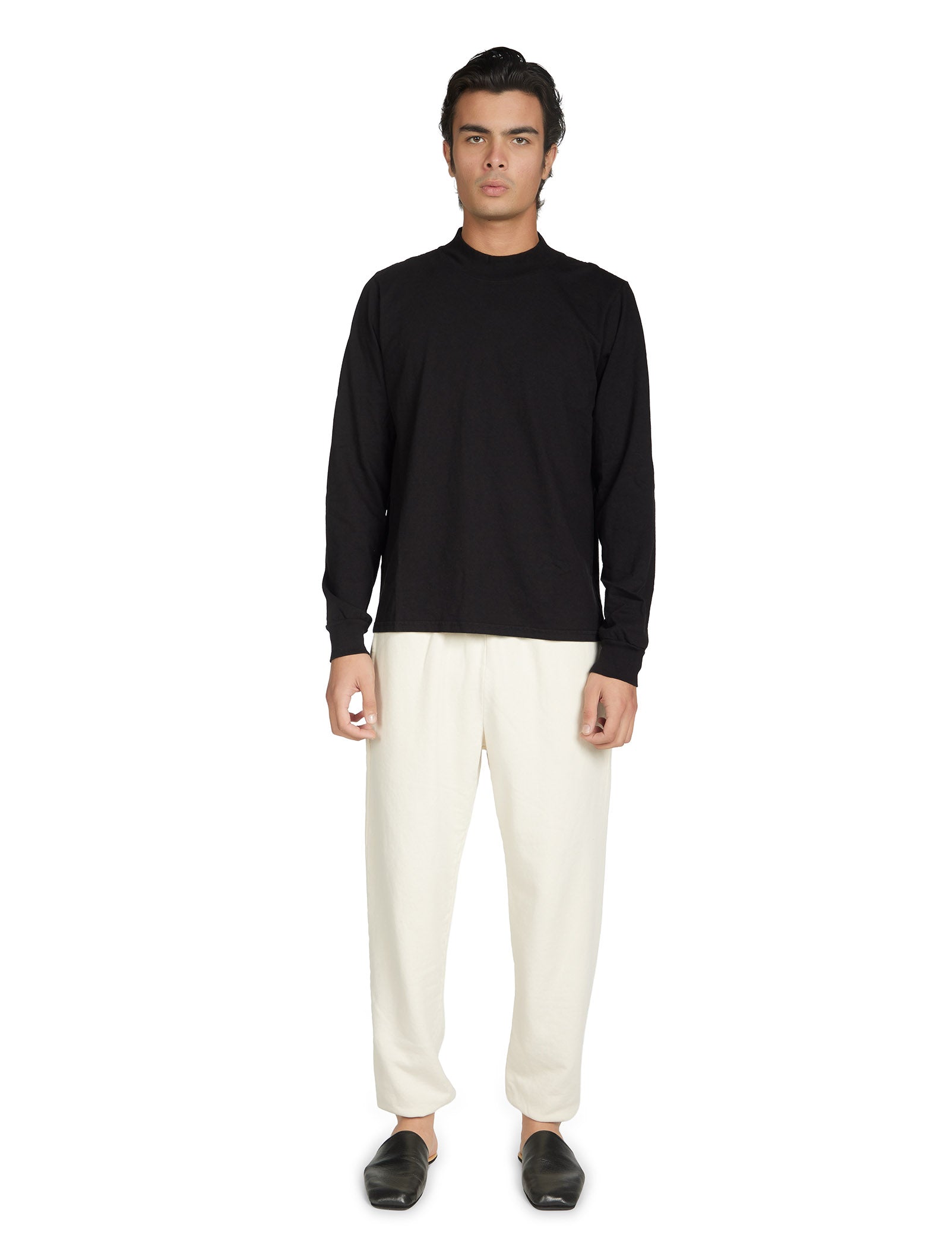 Heavyweight L/S Polo Mock Neck