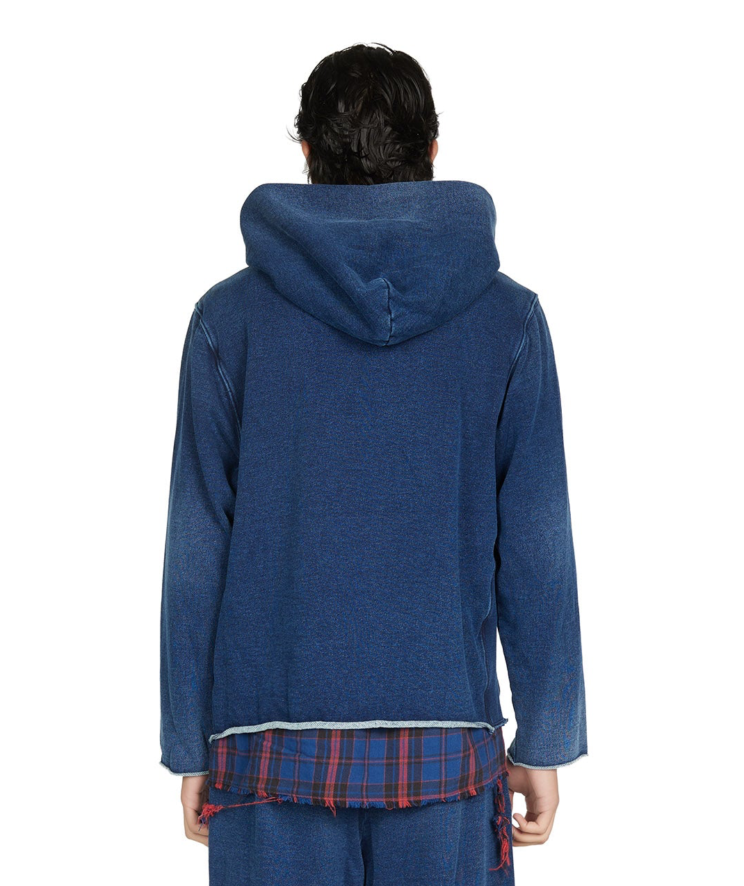 Heavyweight Raw Zip Hoodie w/ Plaid Lining