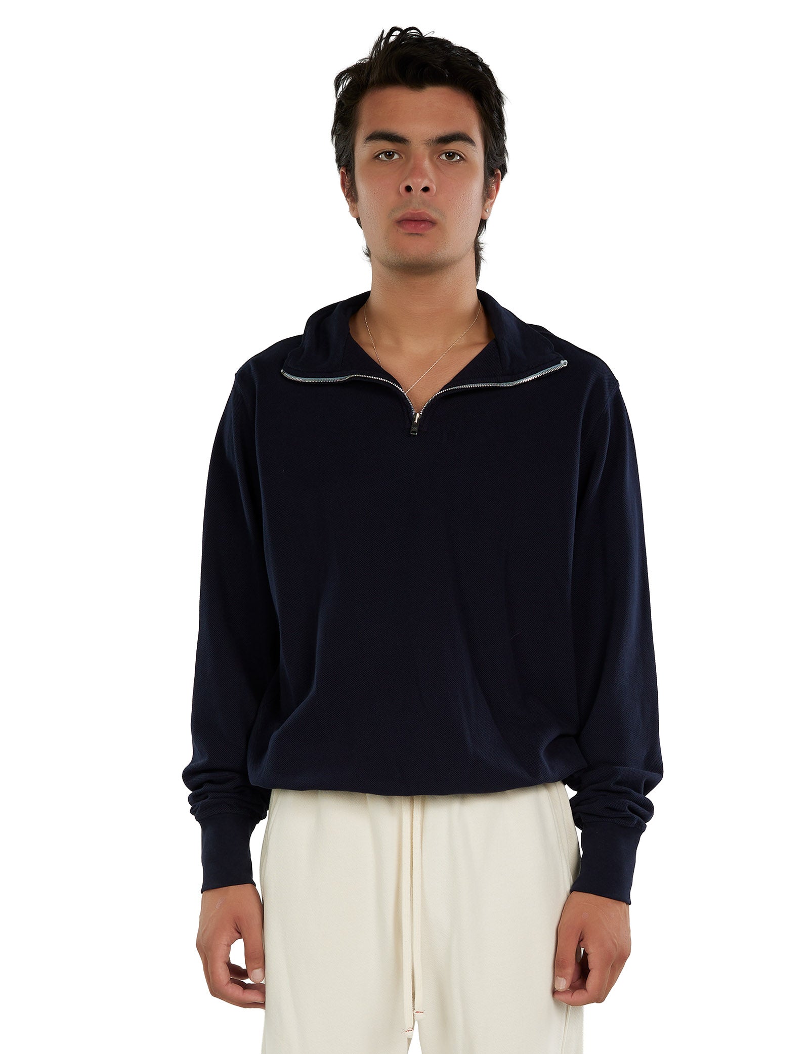 Piqué Banded Half Zip Yacht Pullover