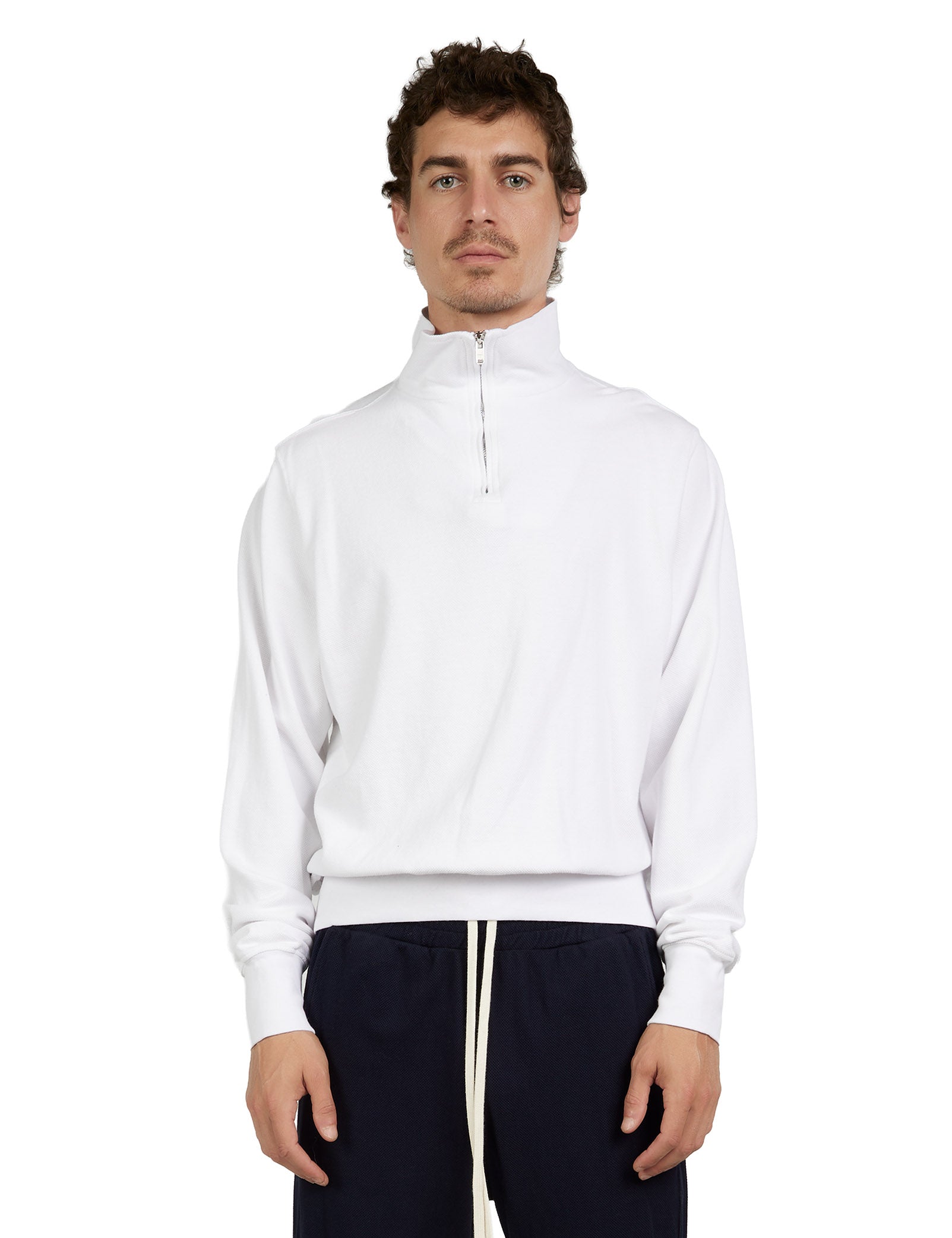 Piqué Banded Half Zip Yacht Pullover