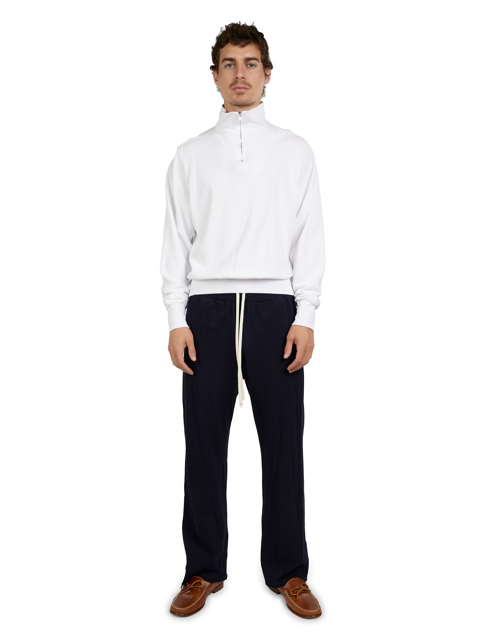 Piqué Banded Half Zip Yacht Pullover