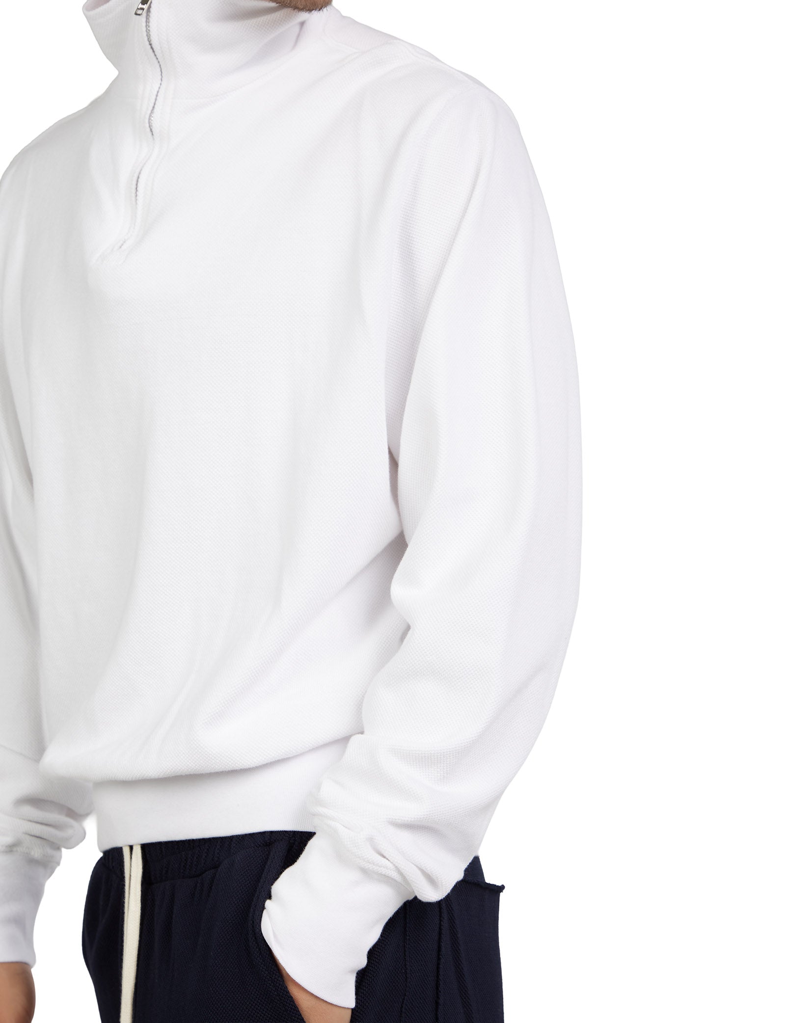 Piqué Banded Half Zip Yacht Pullover