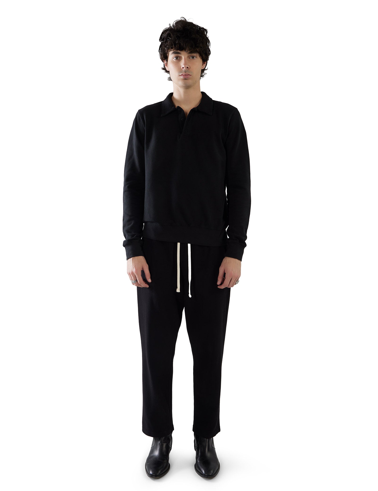 Piqué Cropped Relaxed Pant