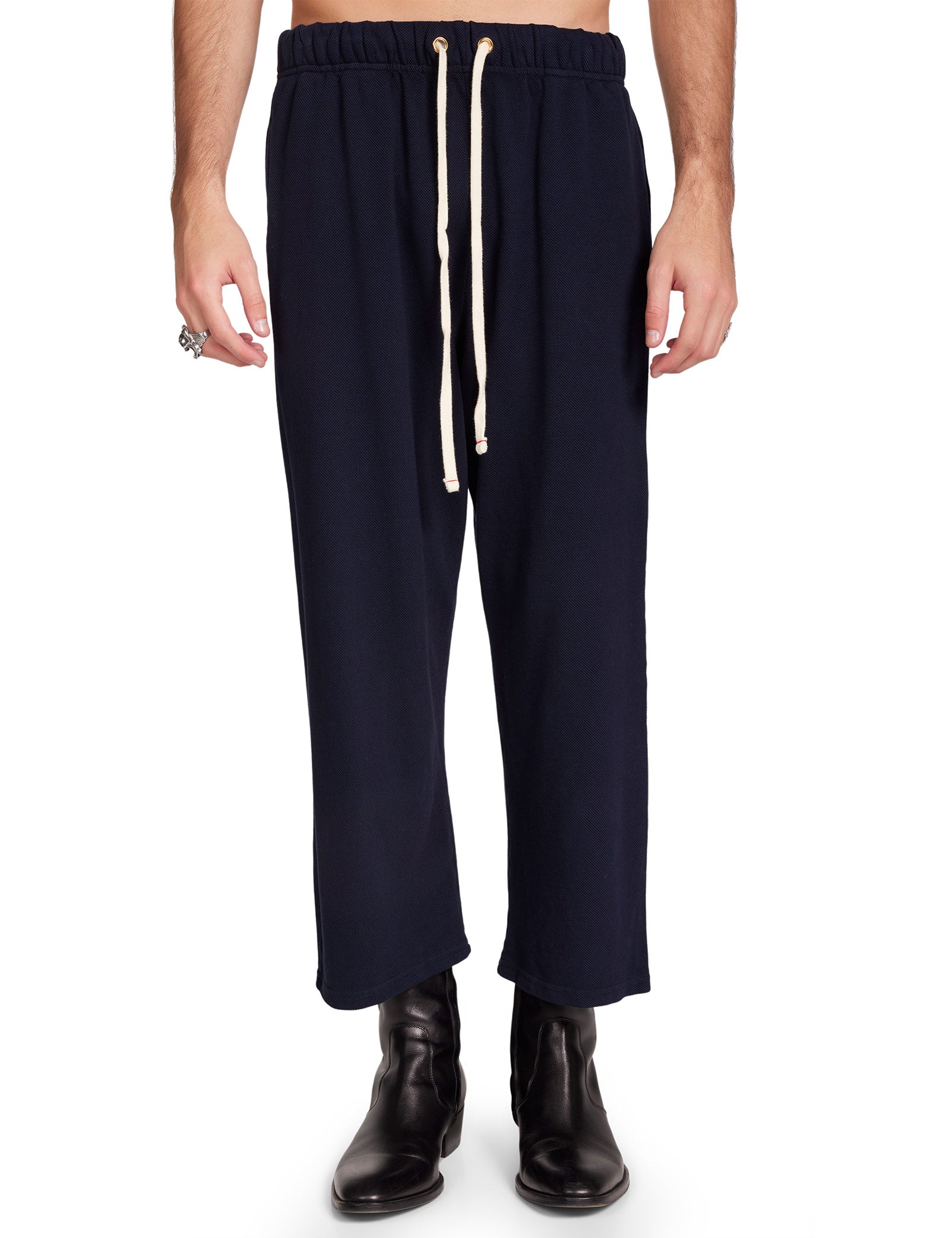 Piqué Cropped Relaxed Pant