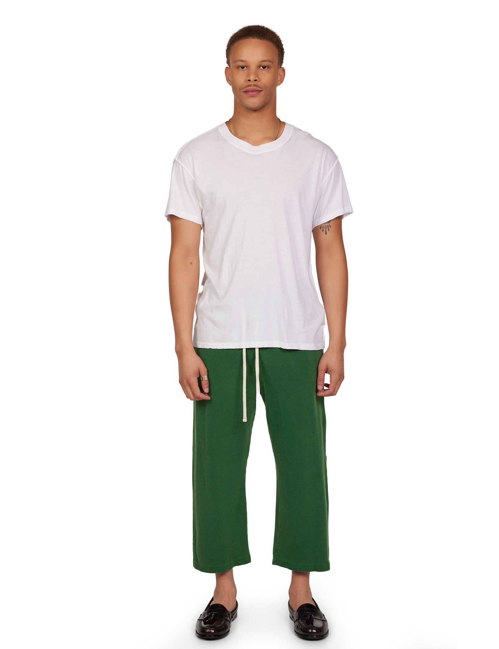 Piqué Cropped Relaxed Pant
