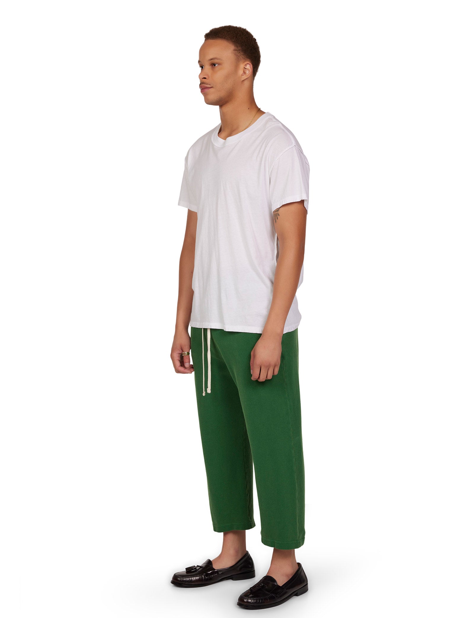 Piqué Cropped Relaxed Pant