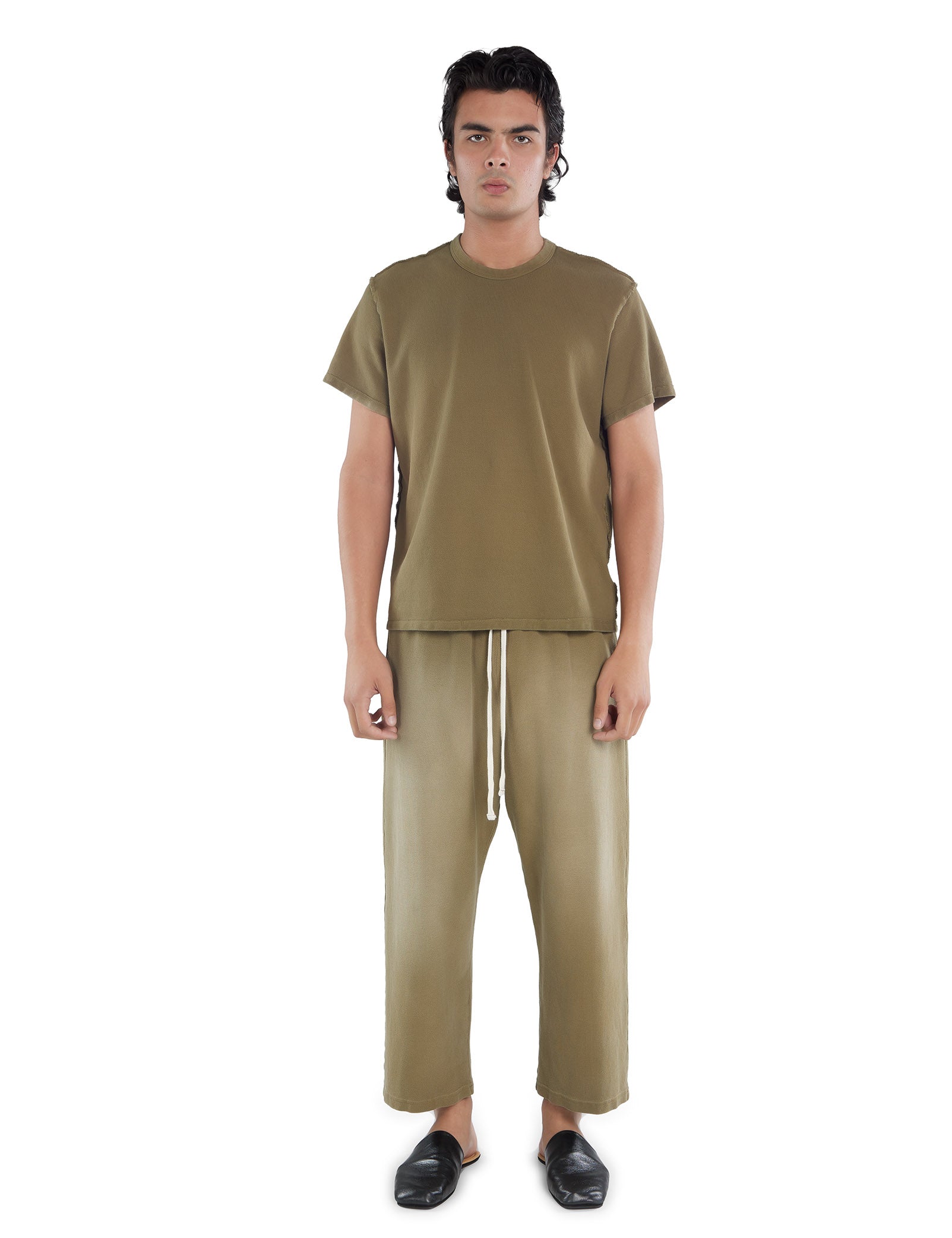 Piqué Cropped Relaxed Pant