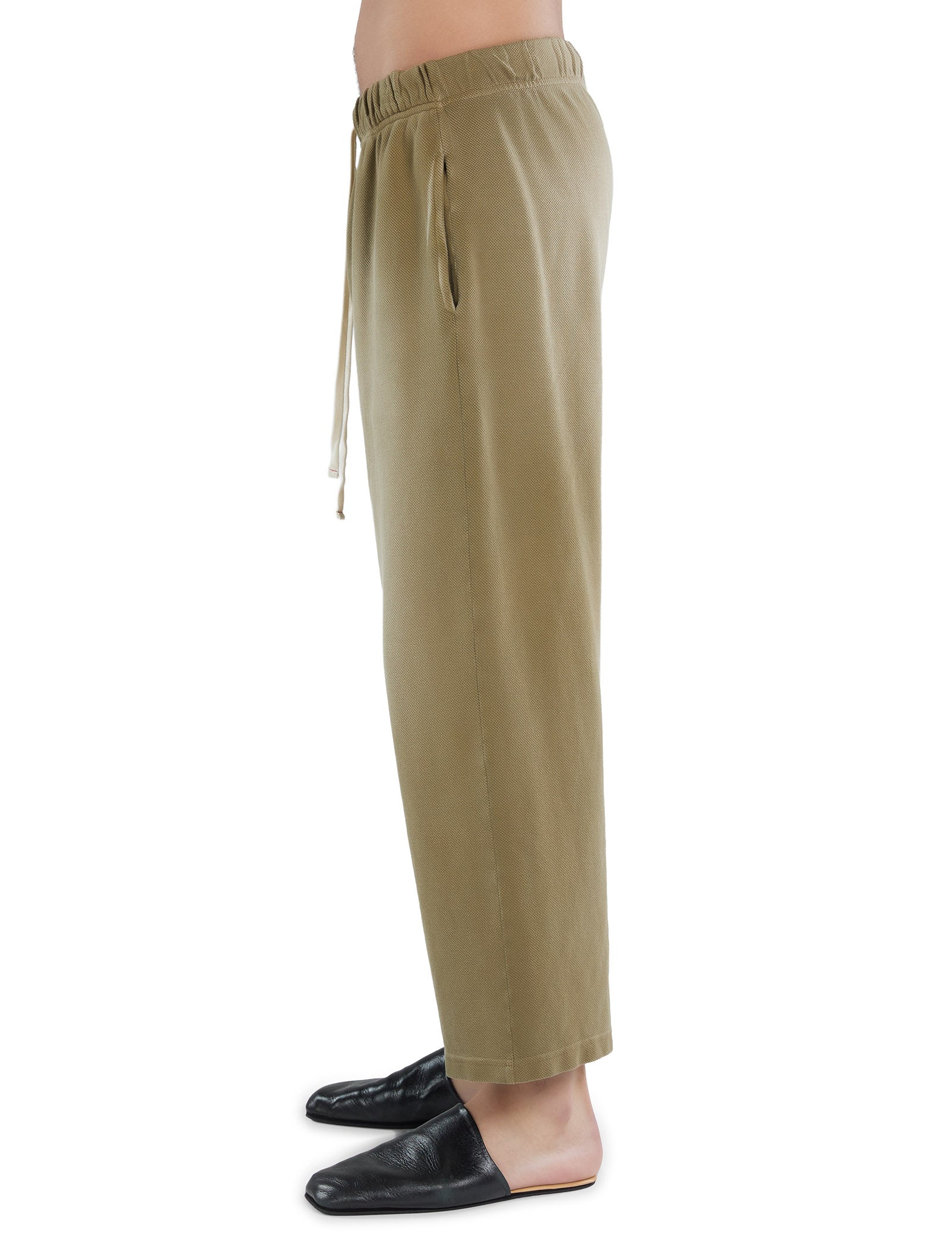 Piqué Cropped Relaxed Pant