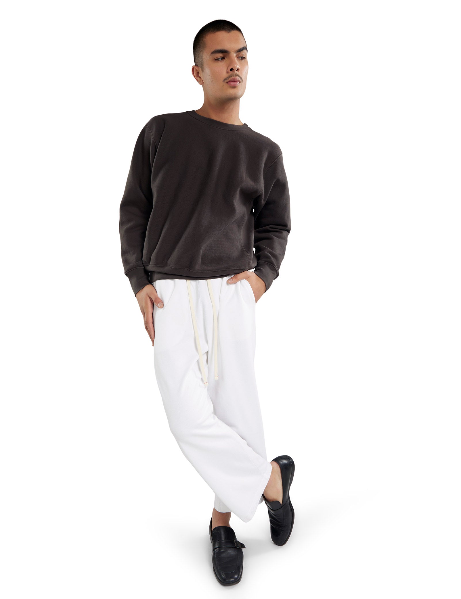 Piqué Cropped Relaxed Pant