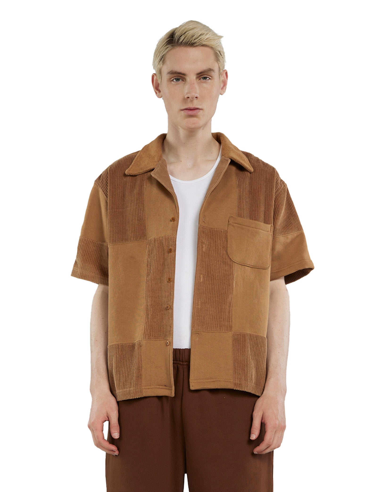 Patchwork Short Sleeve Cuban