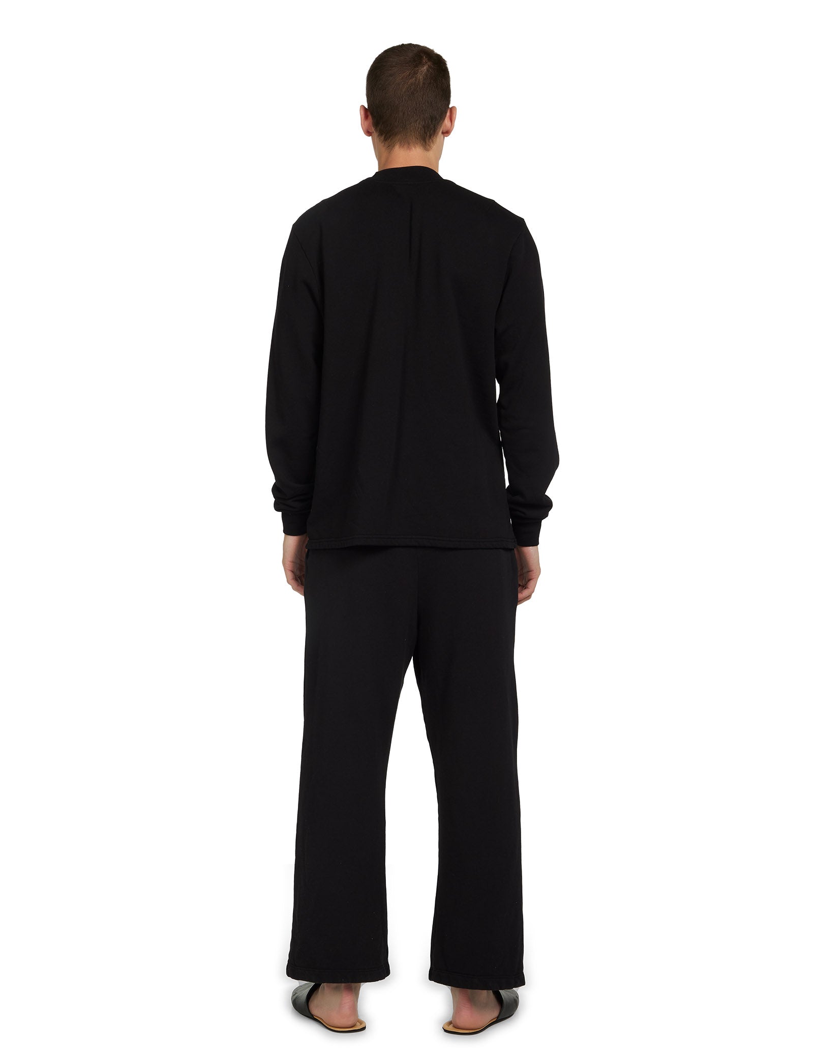 French Terry Polo Mock Neck