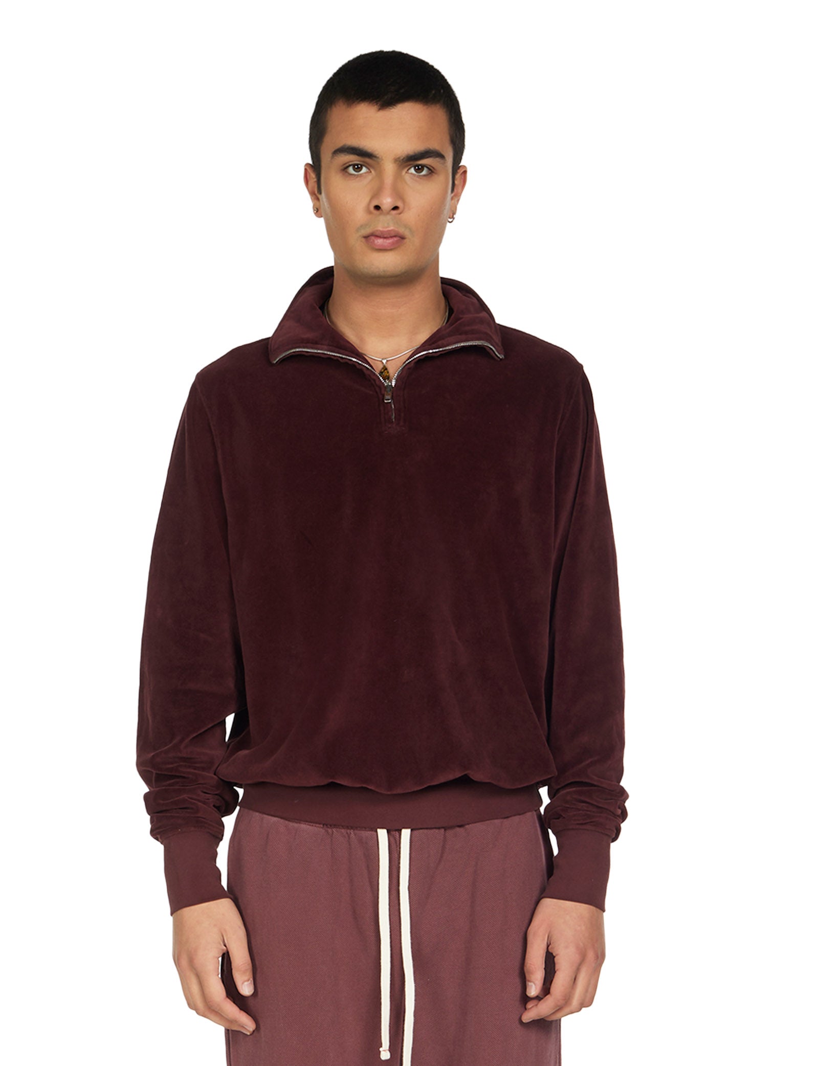 Velour Half Zip Yacht Pullover