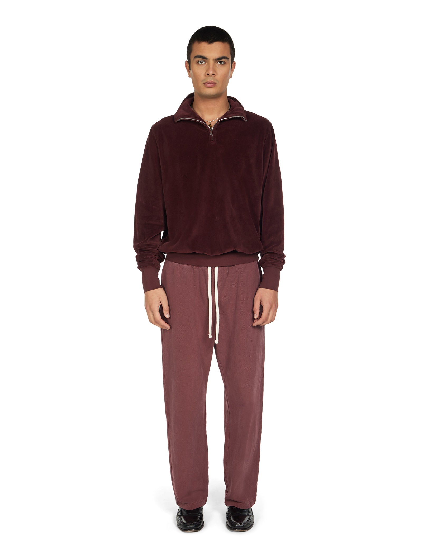 Velour Half Zip Yacht Pullover