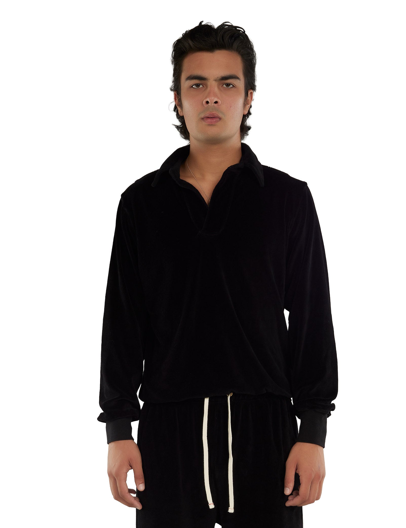Velour Moto Back Polo