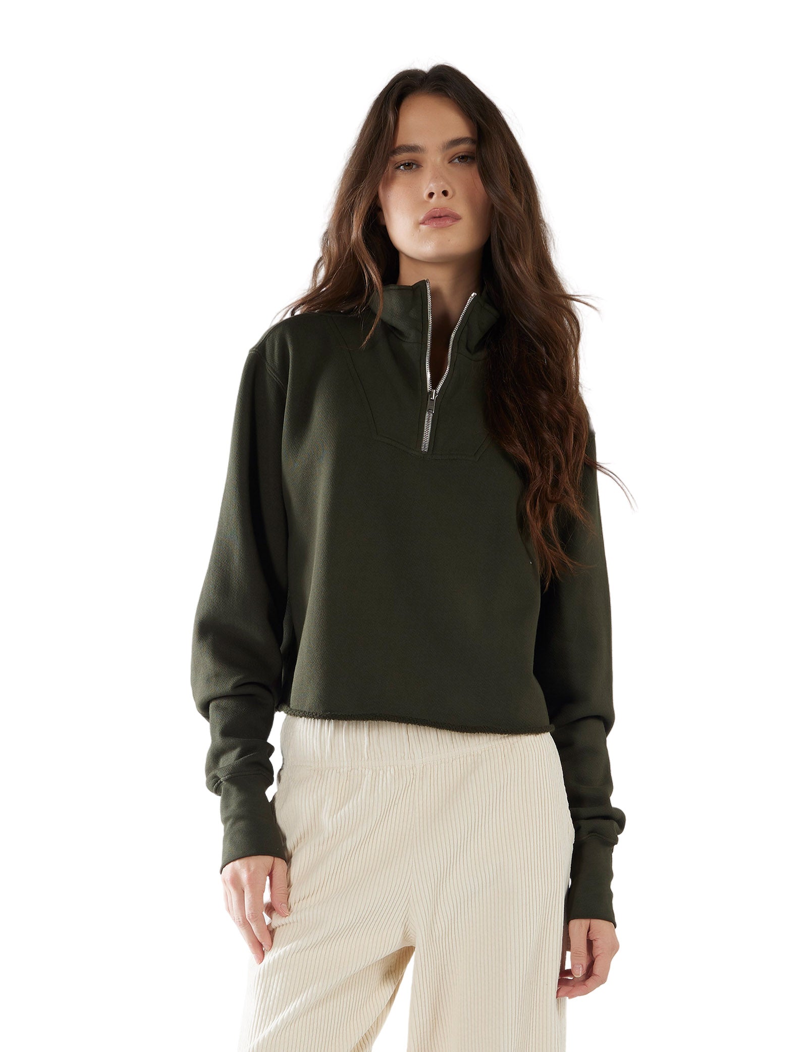 Haley Crop Half Zip Pullover