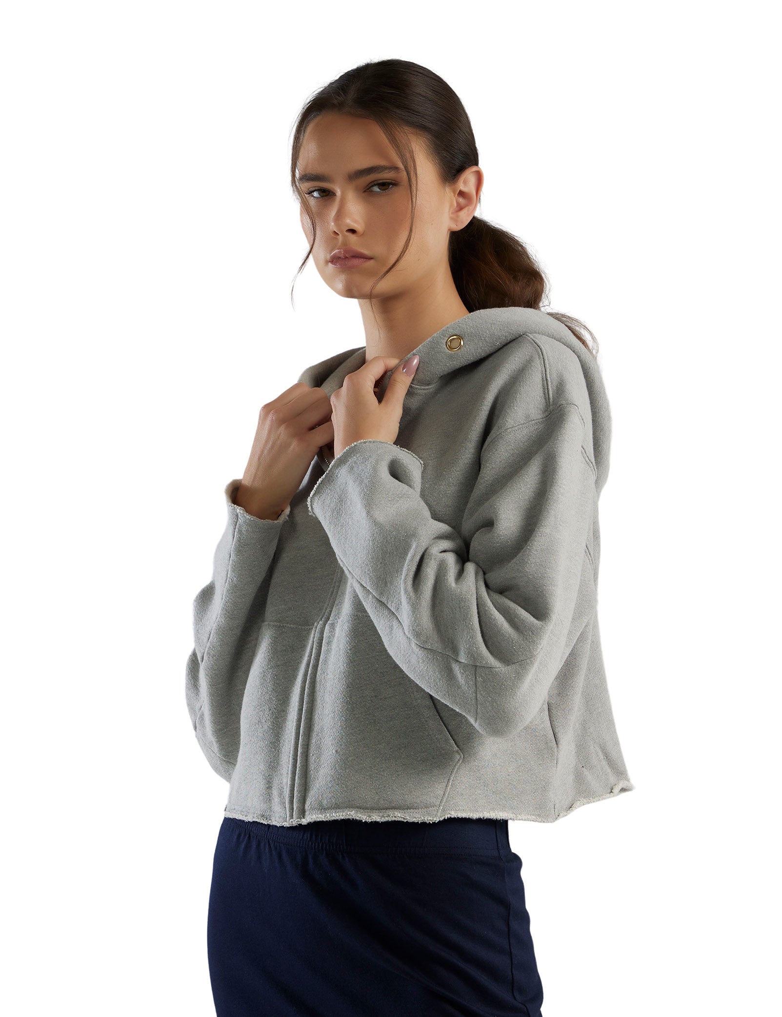 Rosa Raw Zip Hoodie