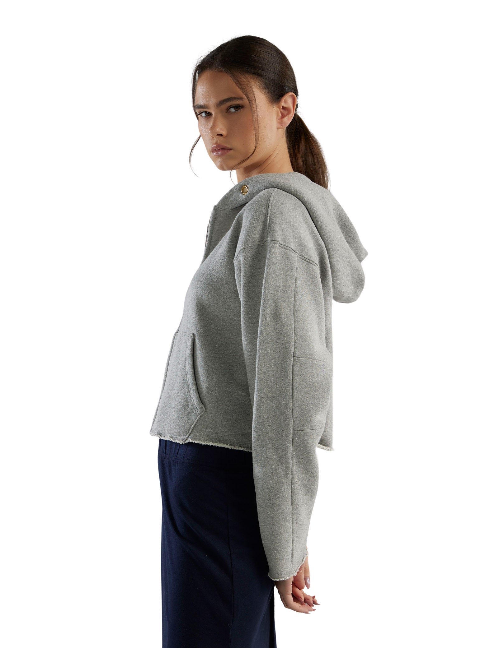 Rosa Raw Zip Hoodie
