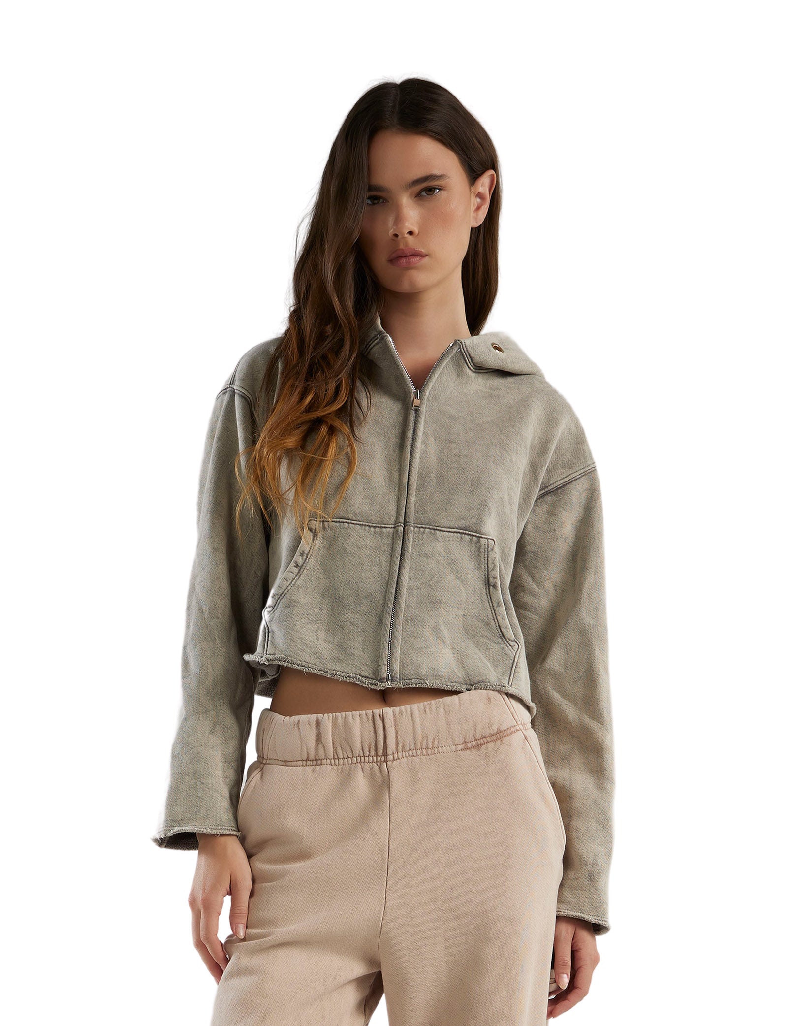 Rosa Raw Zip Hoodie