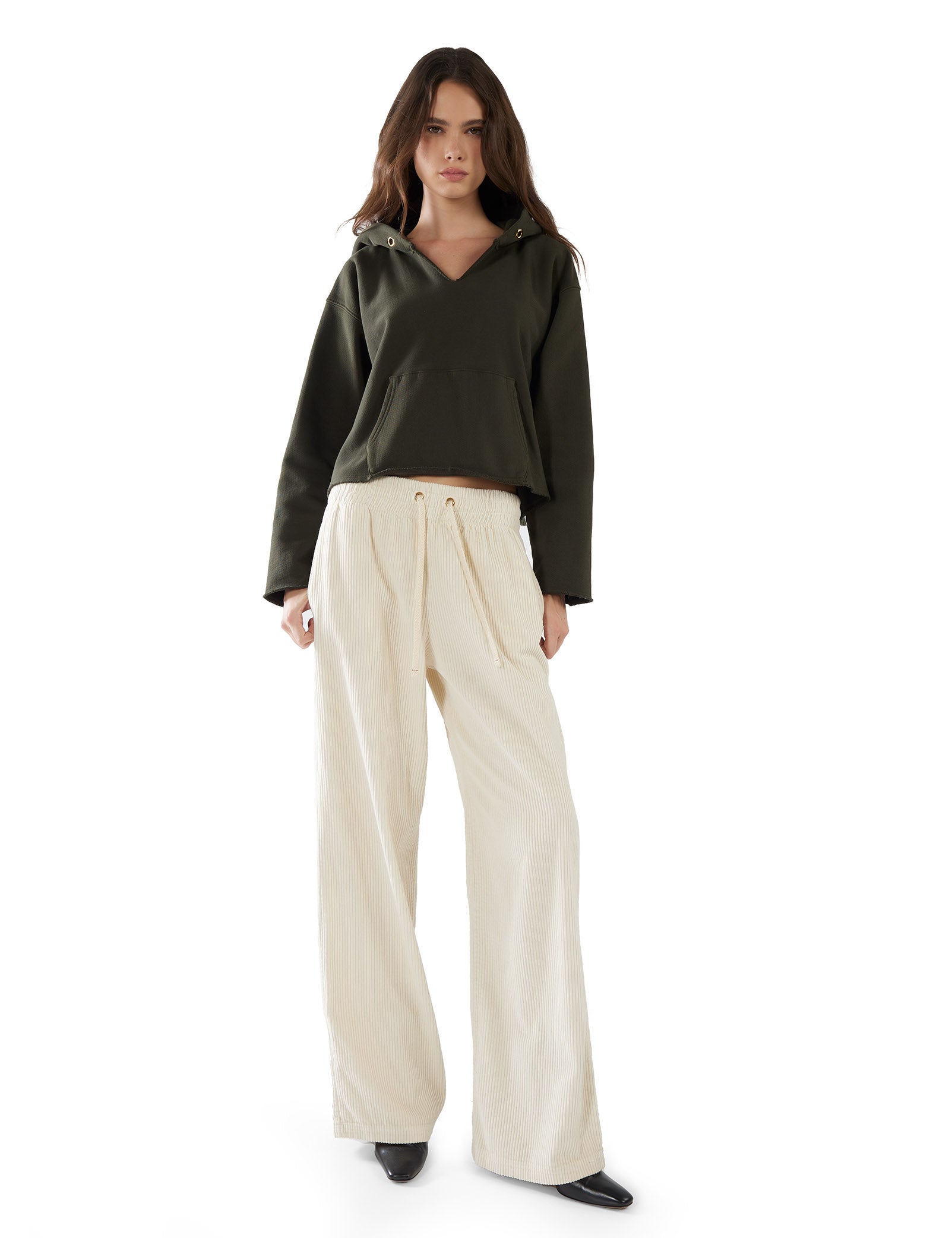 Rachel Raw Crop Hoodie