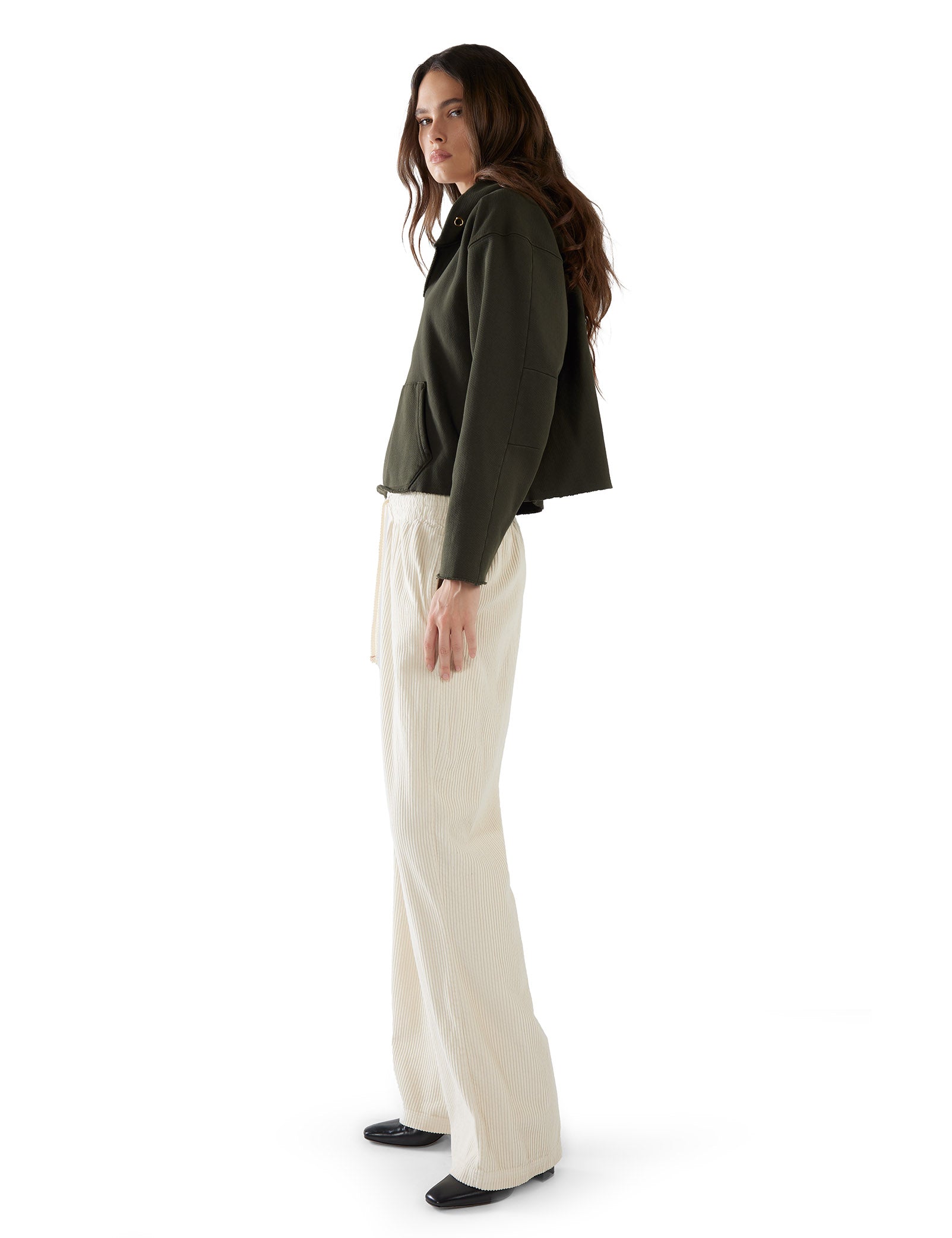 Rachel Raw Crop Hoodie