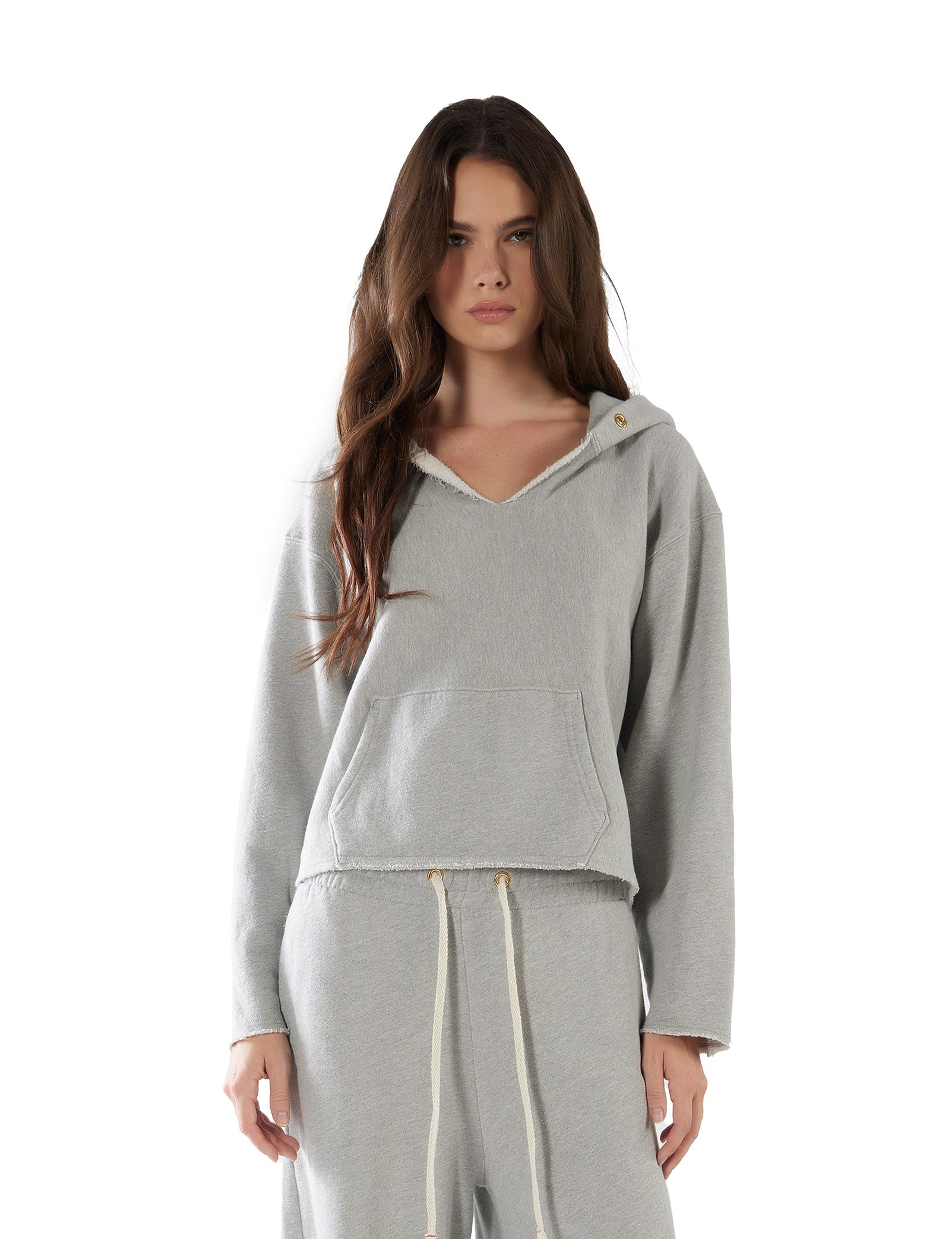 Rachel Raw Crop Hoodie