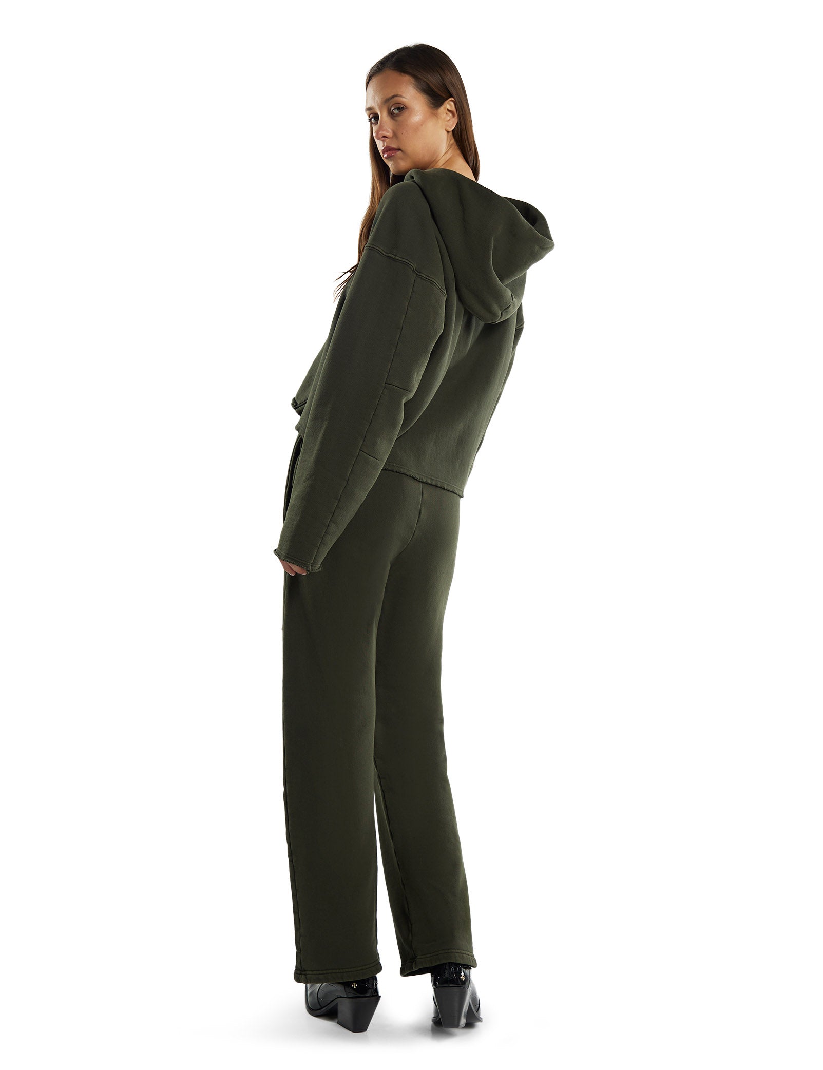 Rachel Raw Crop Hoodie