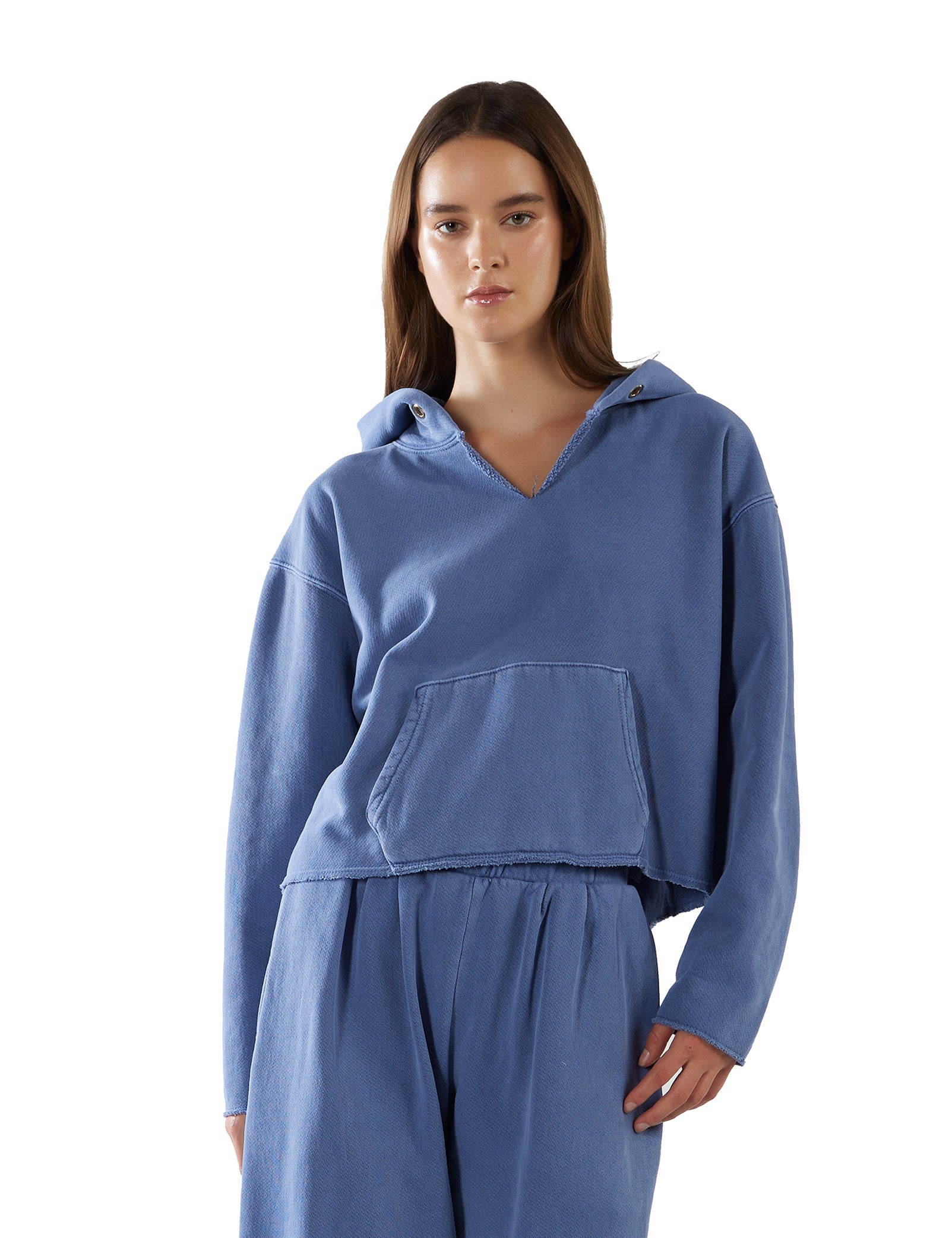 Rachel Raw Crop Hoodie