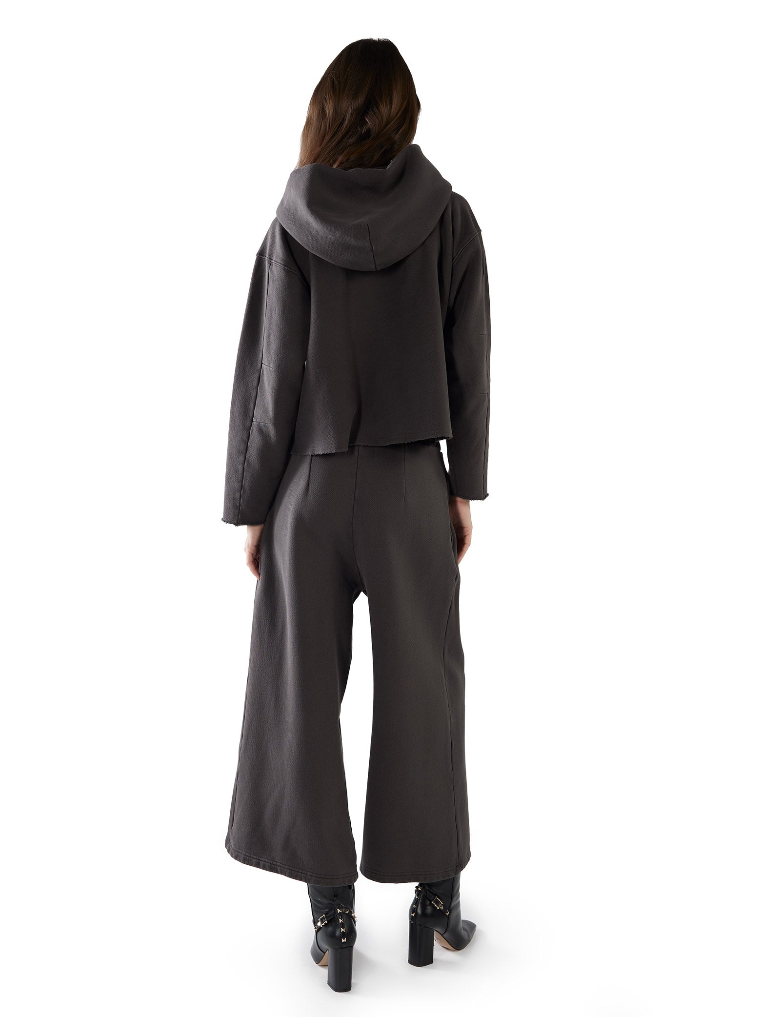 Rachel Raw Crop Hoodie