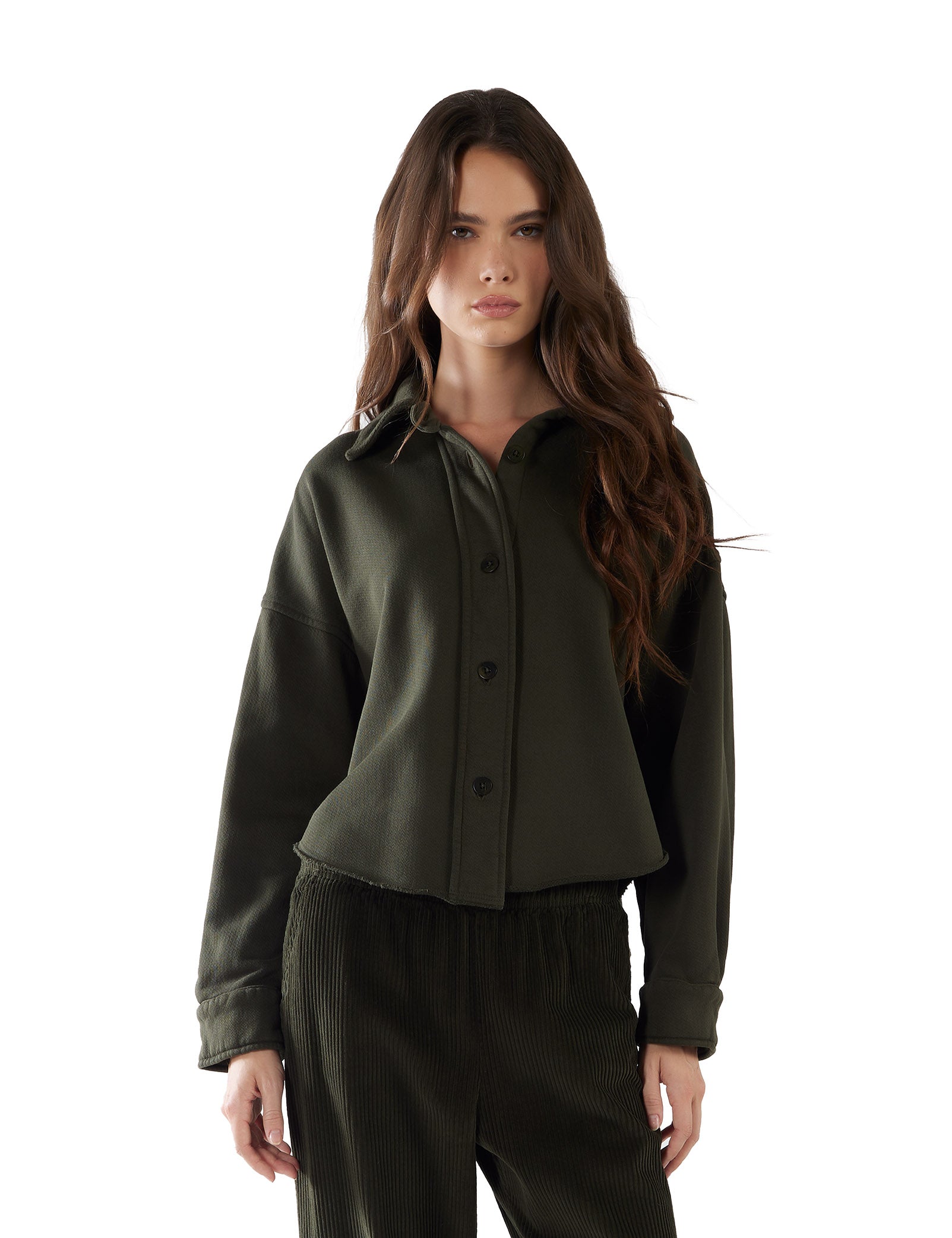 Alison Oversized Crop Button Up