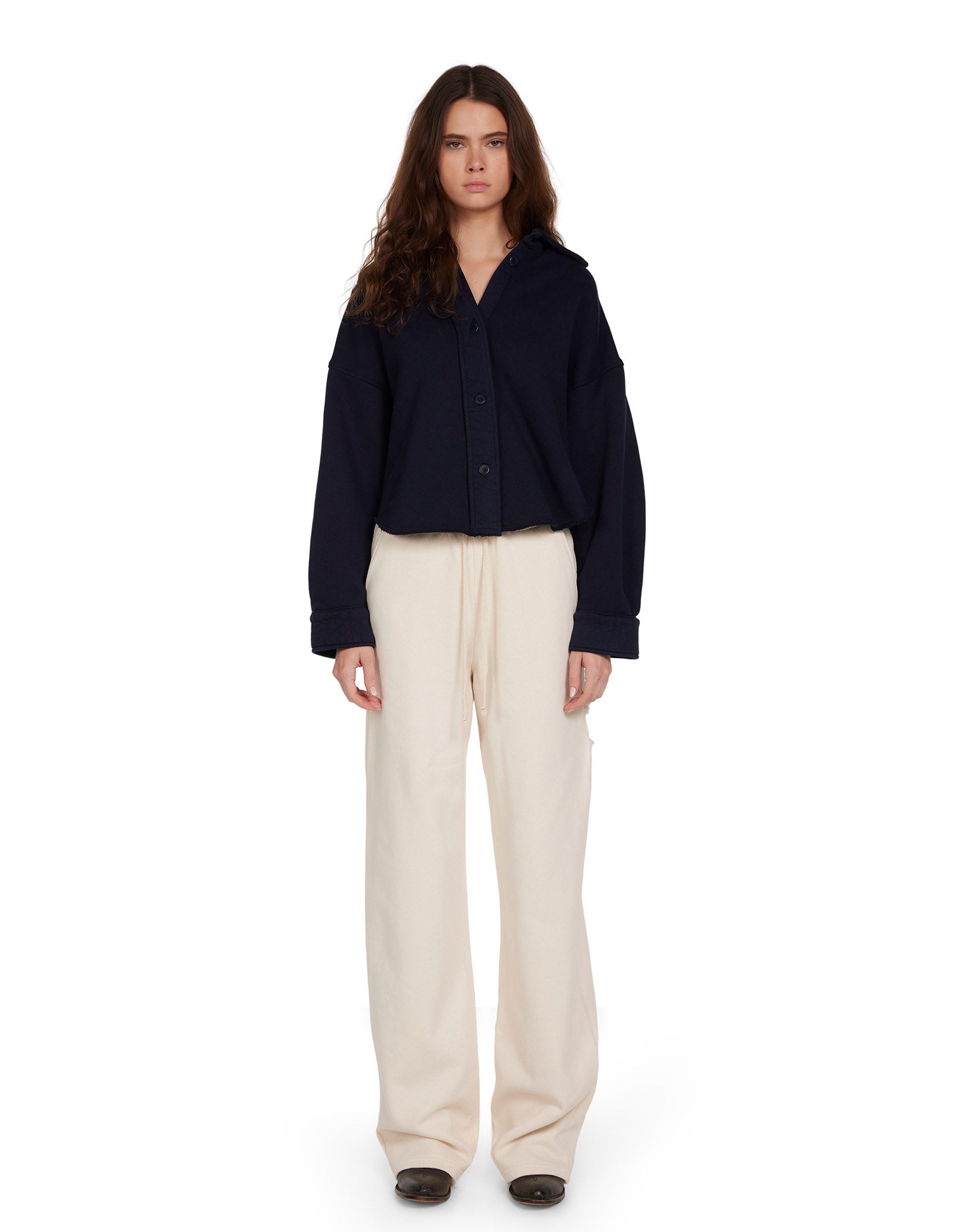 Alison Oversized Crop Button Up